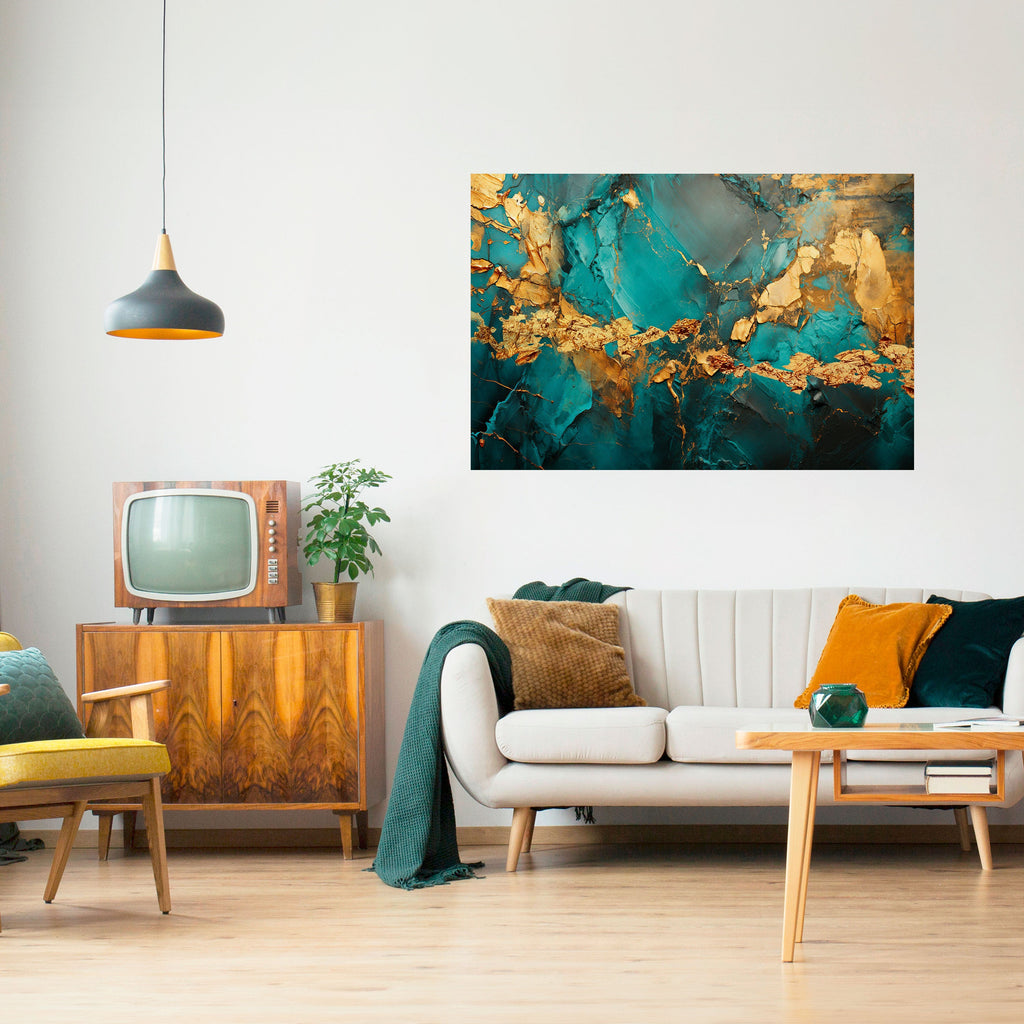 Affiche horizontale autocollante « CELESTIAL GOLDRUSH »