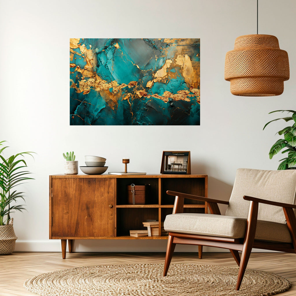 Affiche horizontale autocollante « CELESTIAL GOLDRUSH »