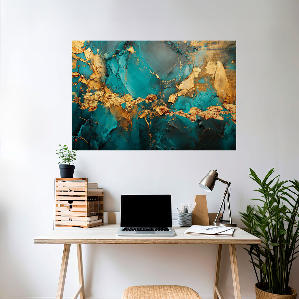 Affiche horizontale autocollante « CELESTIAL GOLDRUSH »