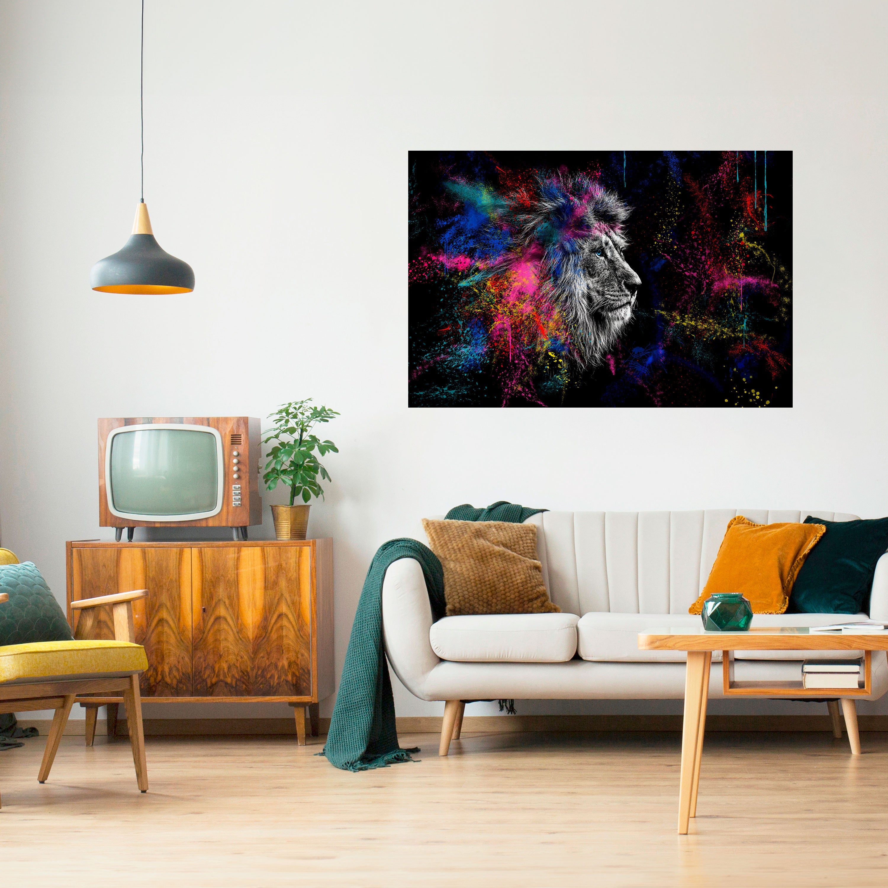 Affiche horizontale autocollante LION ARTISTRY