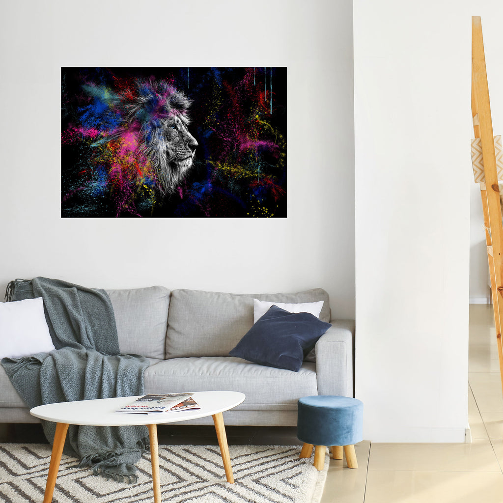 Affiche horizontale autocollante LION ARTISTRY