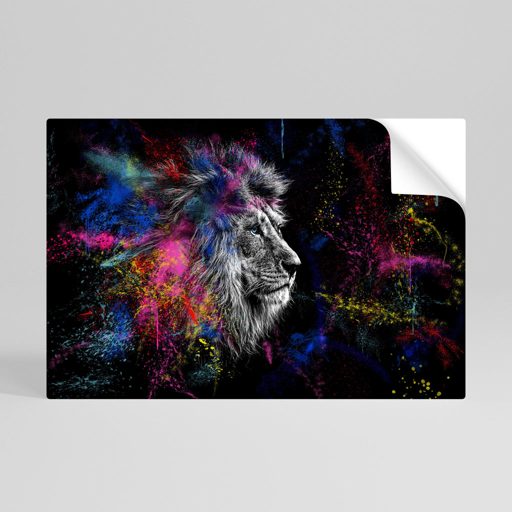 Affiche horizontale autocollante LION ARTISTRY