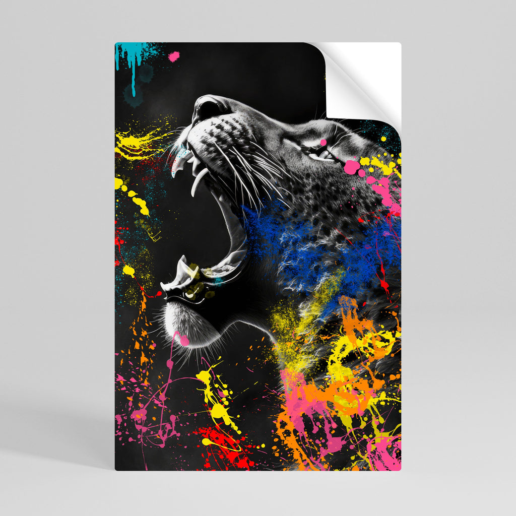 Affiche verticale autocollante LEOPARD ARTISTRY