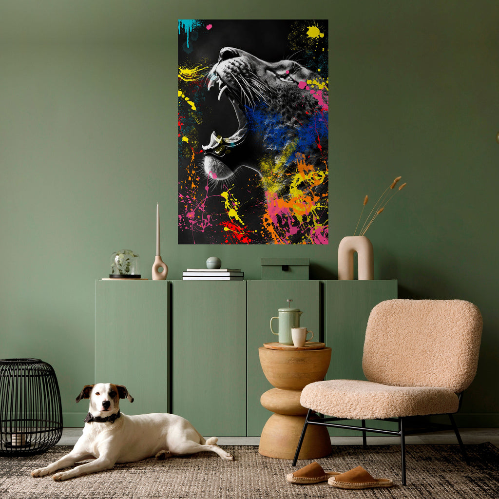 Affiche verticale autocollante LEOPARD ARTISTRY