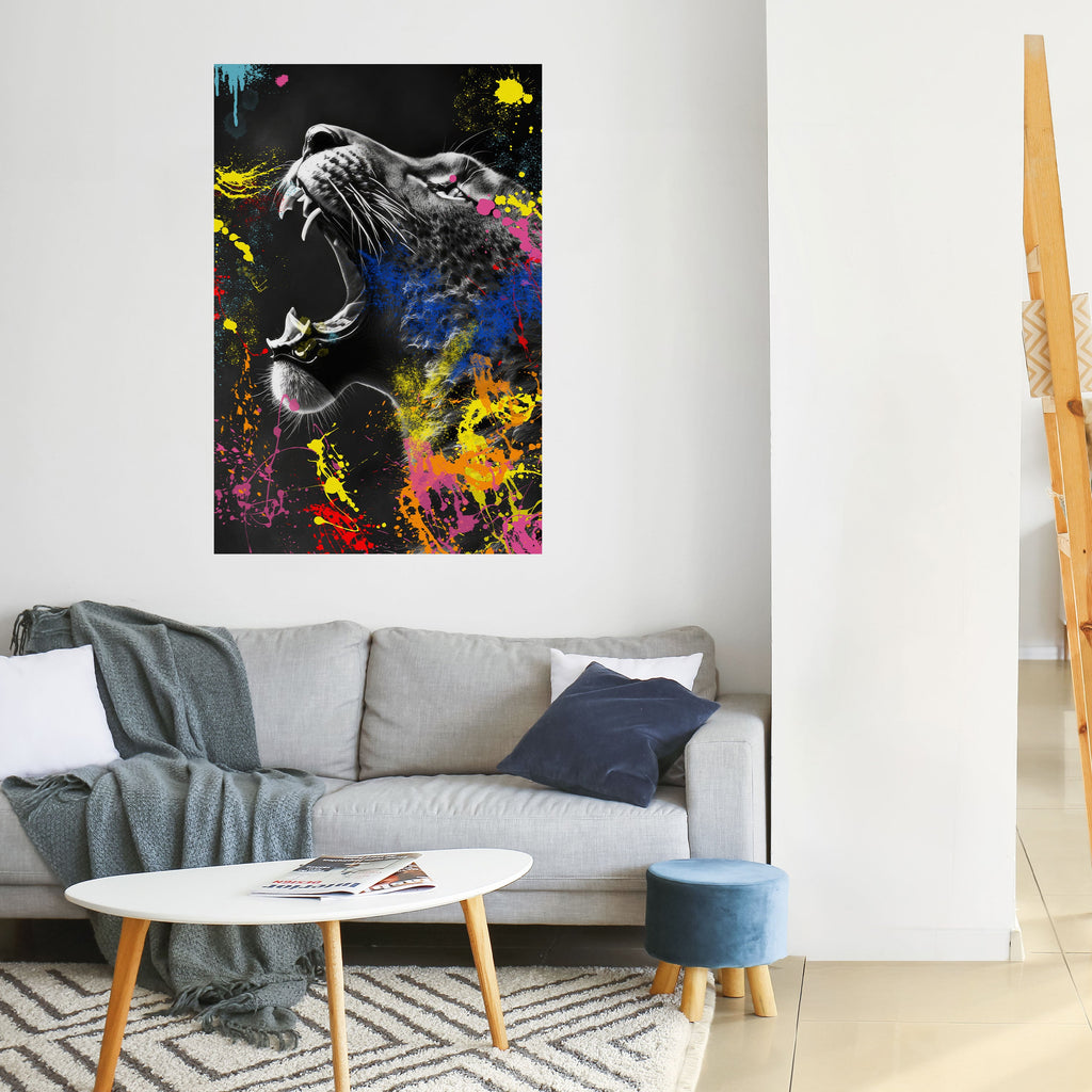 Affiche verticale autocollante LEOPARD ARTISTRY