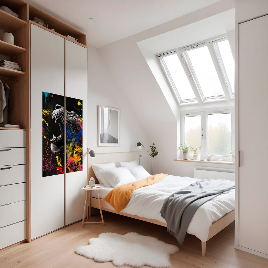 Affiche verticale autocollante LEOPARD ARTISTRY