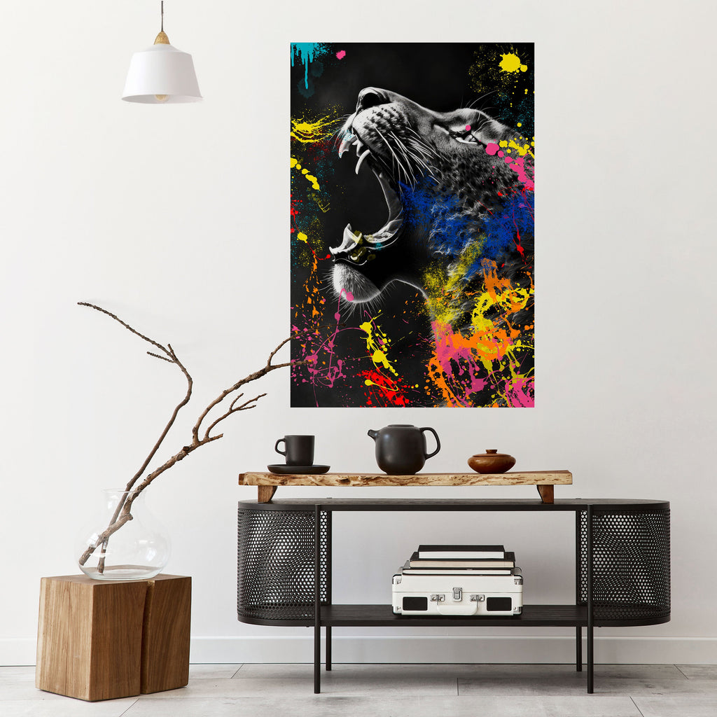 Affiche verticale autocollante LEOPARD ARTISTRY