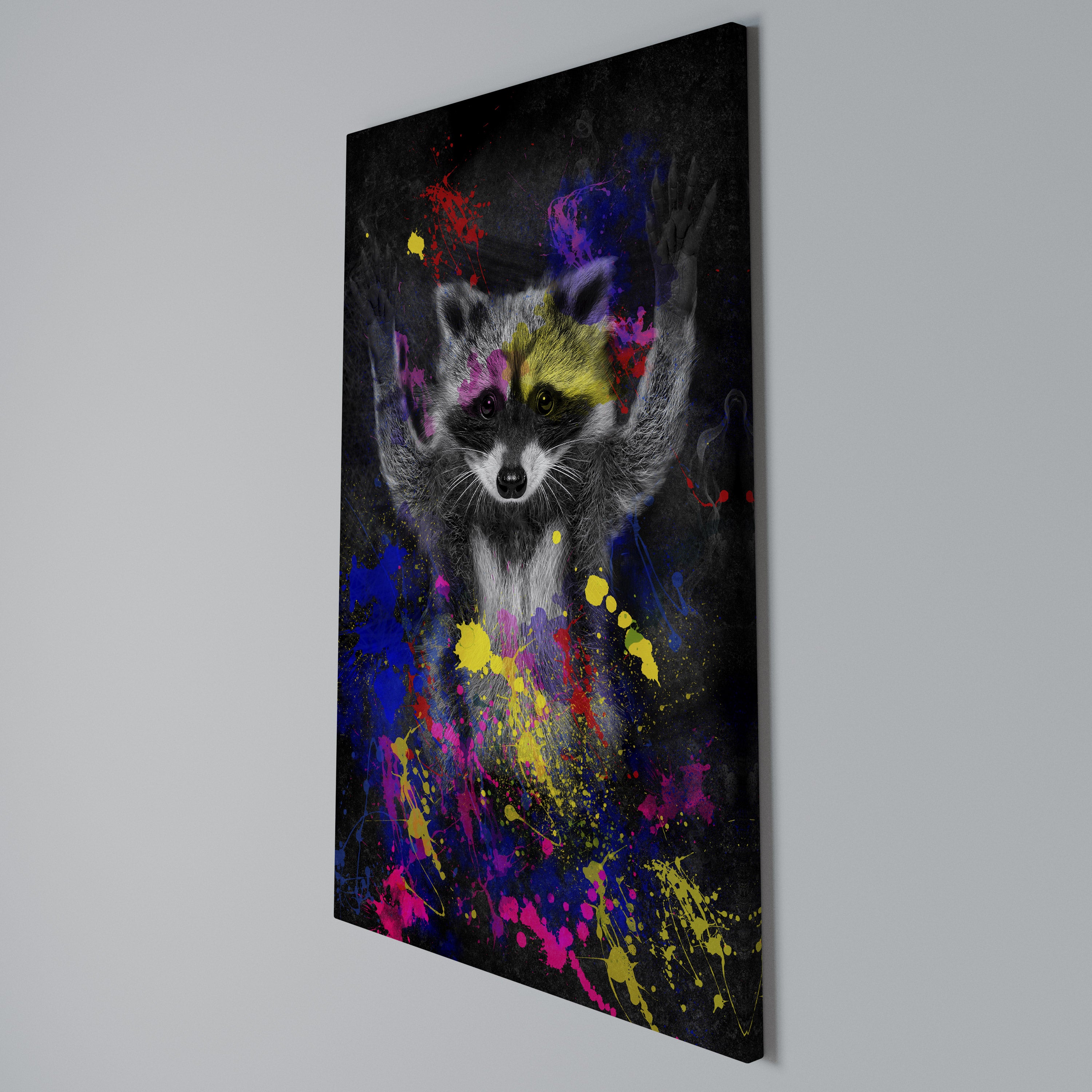 RACCOON ARTISTRY Vertical Canvas Print