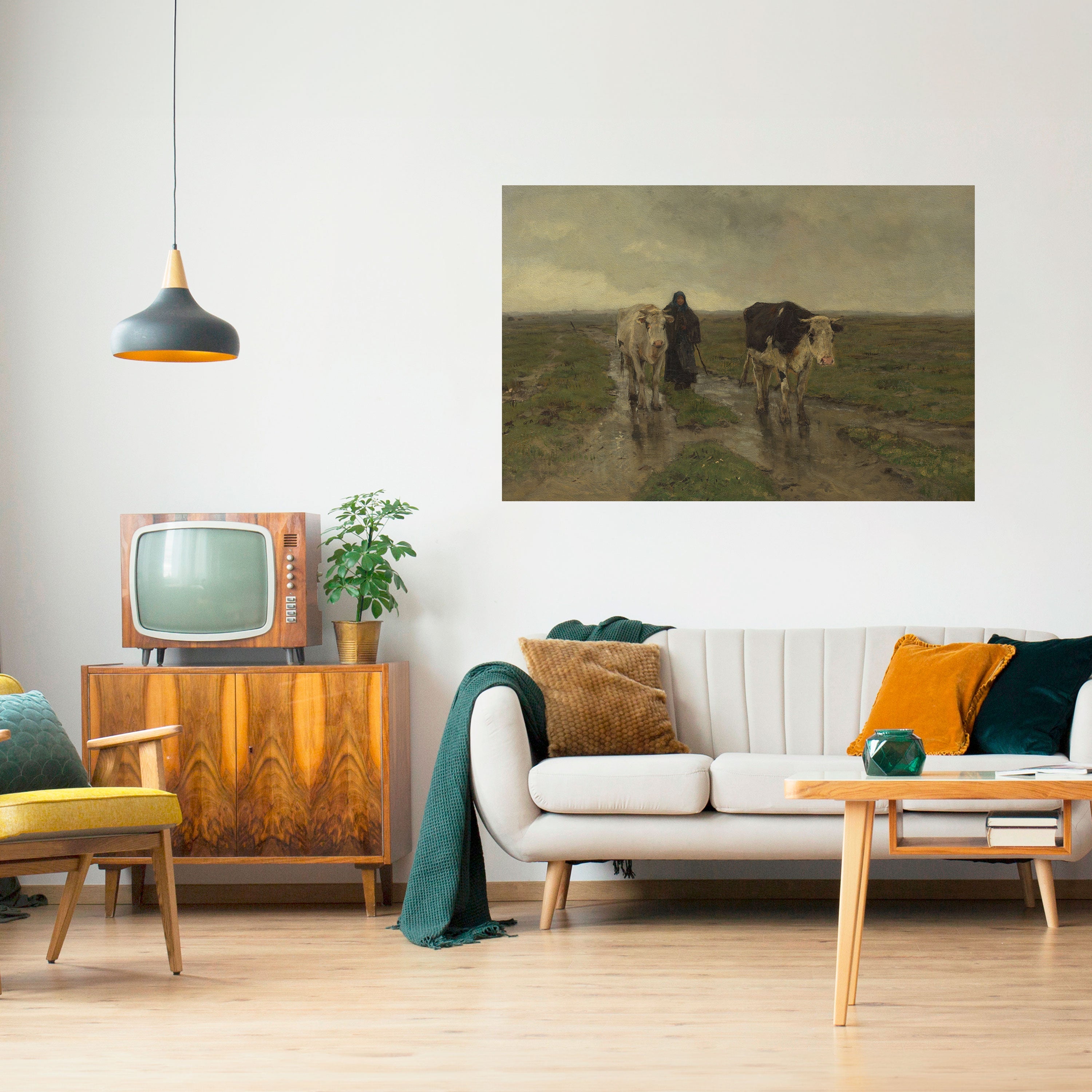 Affiche horizontale autocollante « RÉFLÉCHISSEMENTS DE PLUIE »