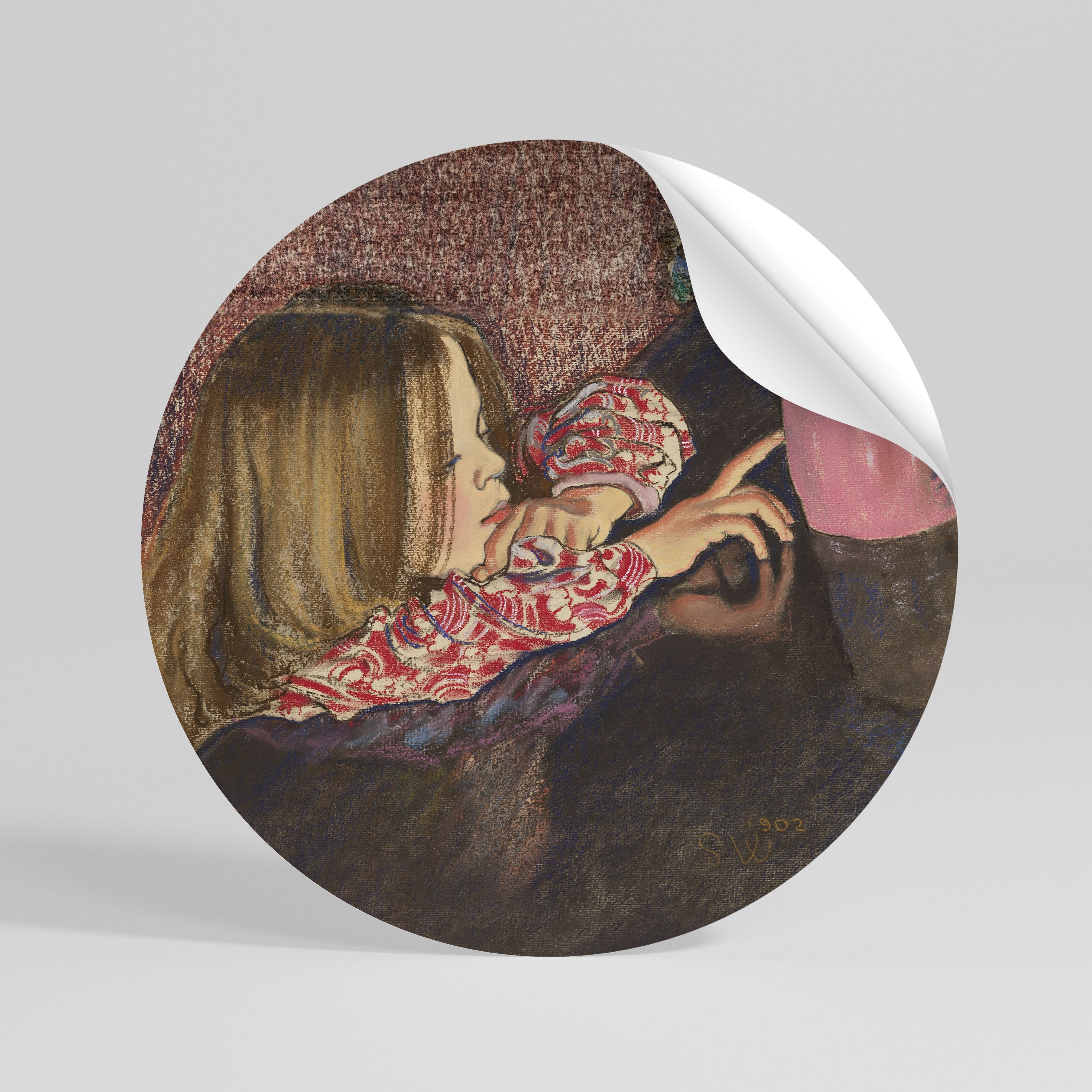 CHILDLIKE WONDER Peel and Stick Round Sticker