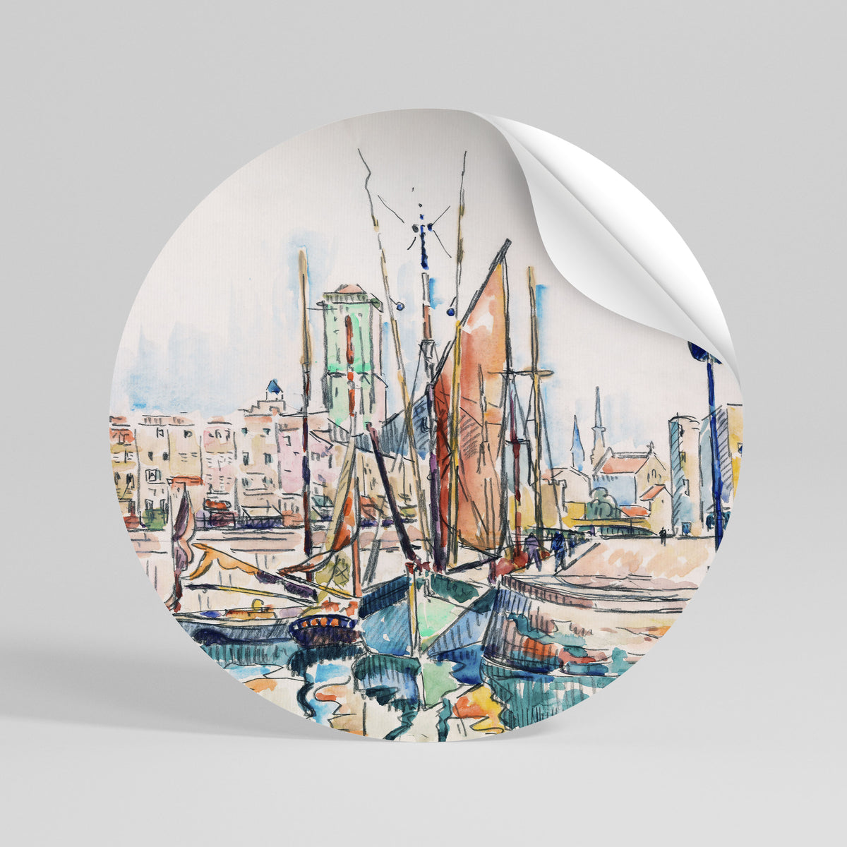 LA ROCHELLE Peel and Stick Round Sticker