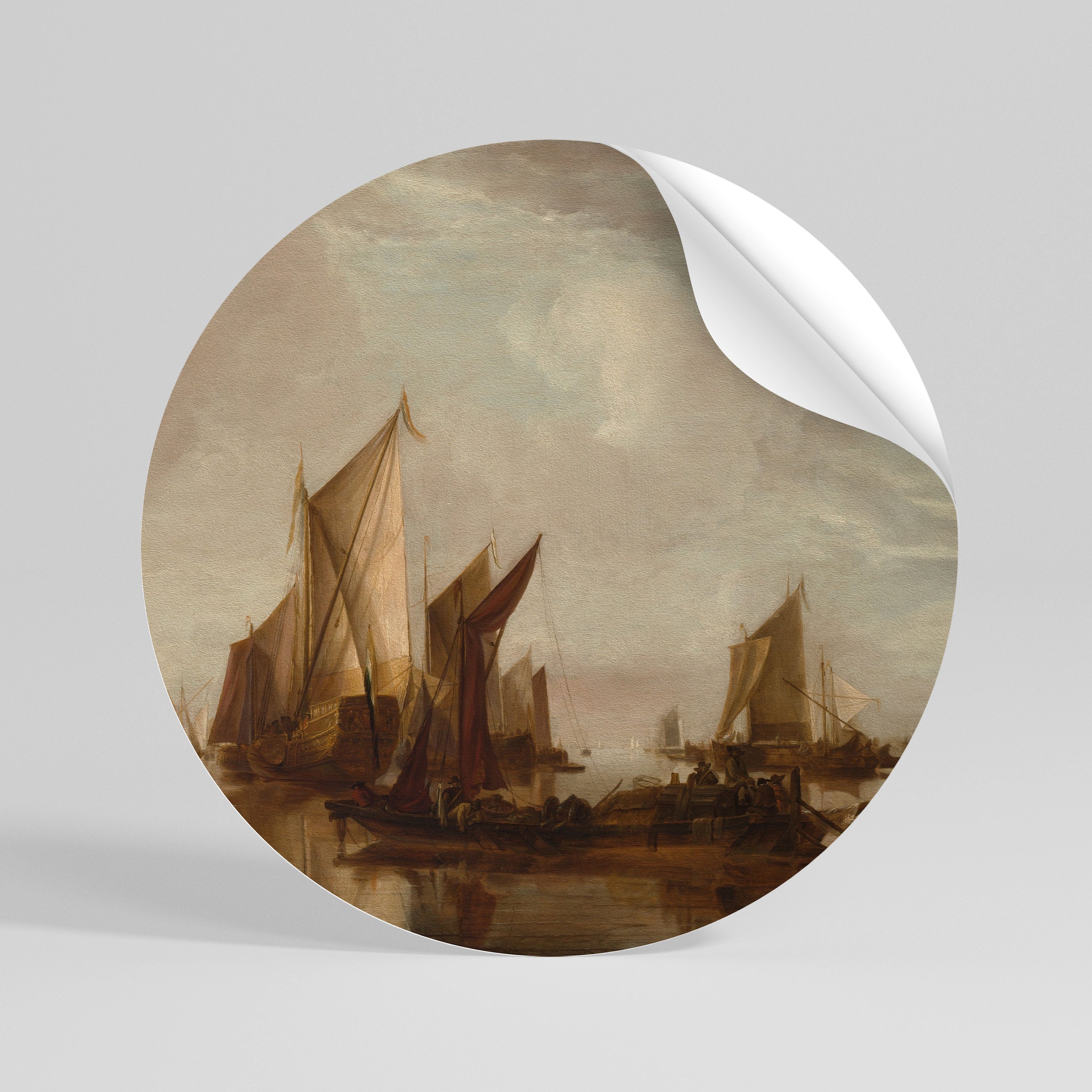 SAILS IN SERENITY Peel and Stick Round Sticker
