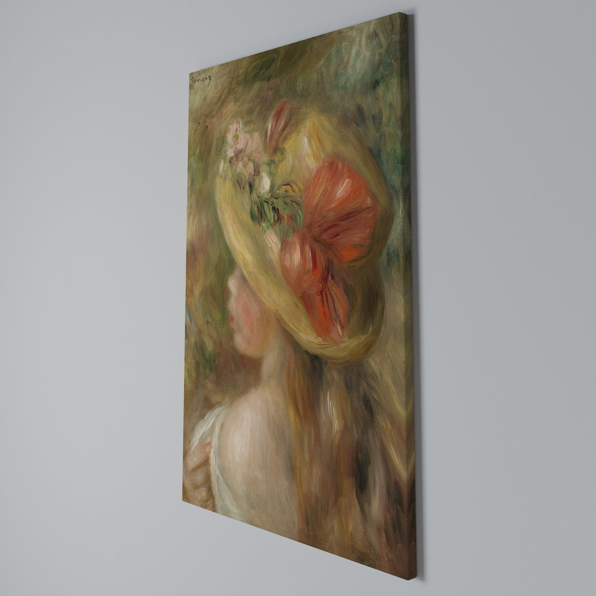 HAT OF PETALS Vertical Canvas Print