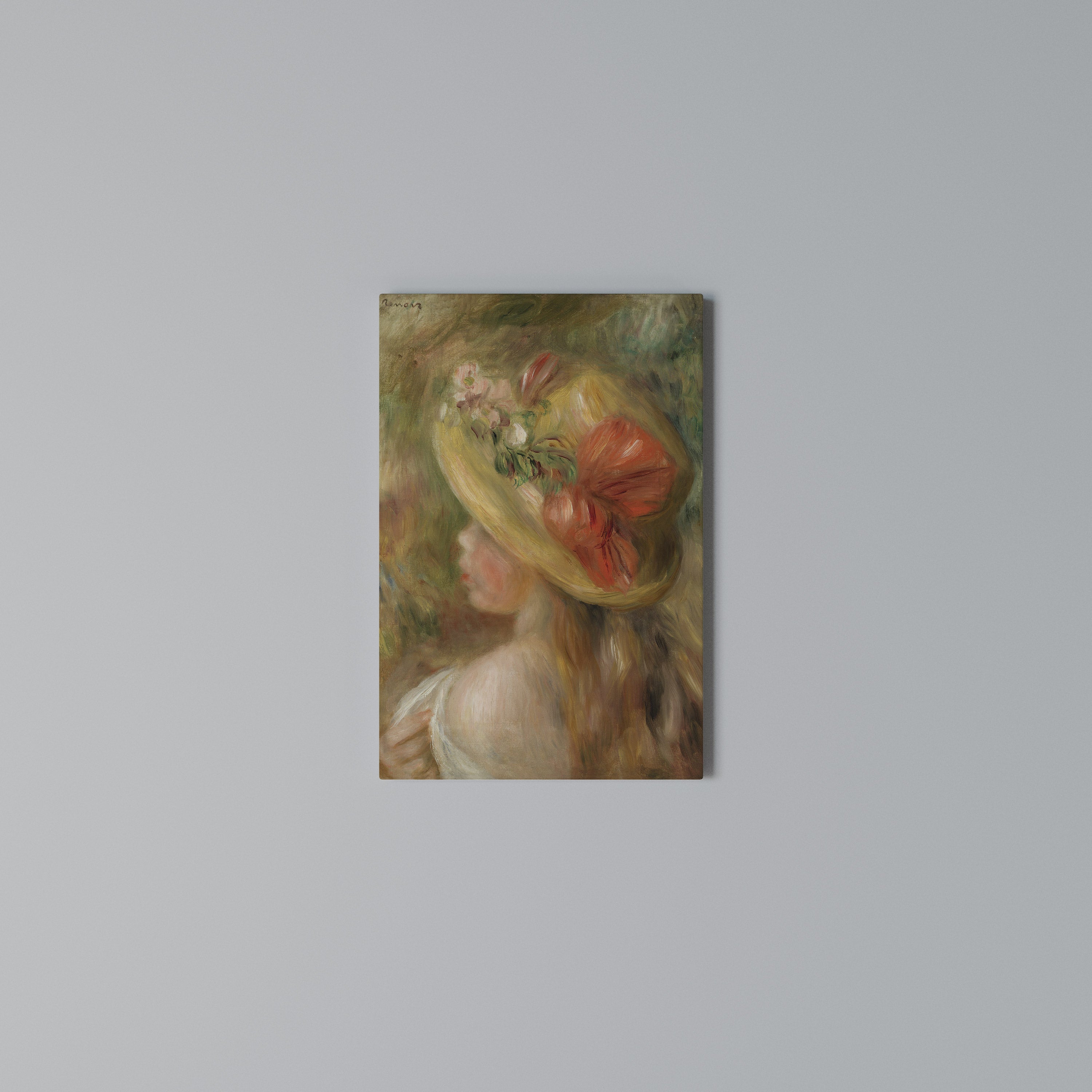 HAT OF PETALS Vertical Canvas Print