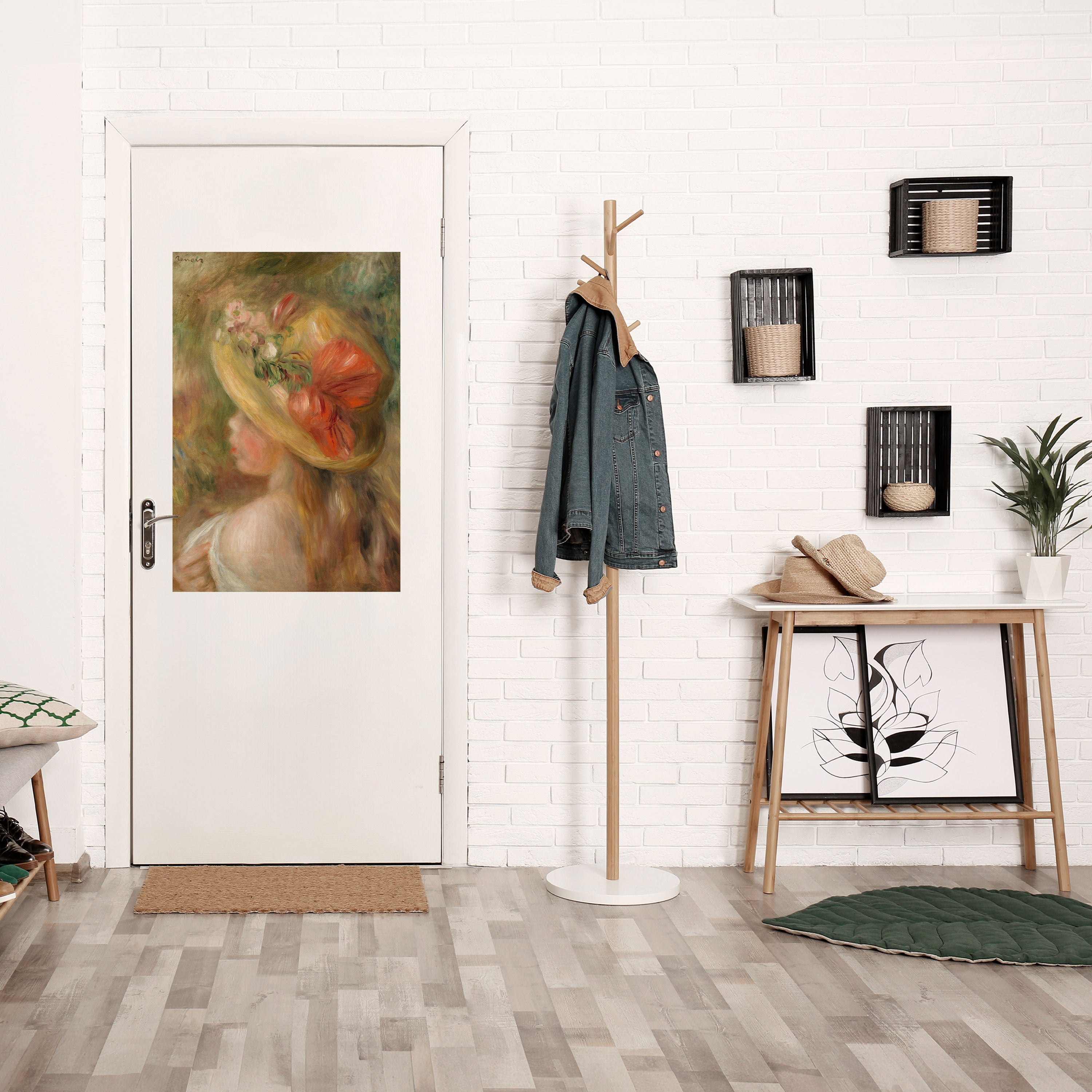 Affiche verticale autocollante « Chapeau de pétales »