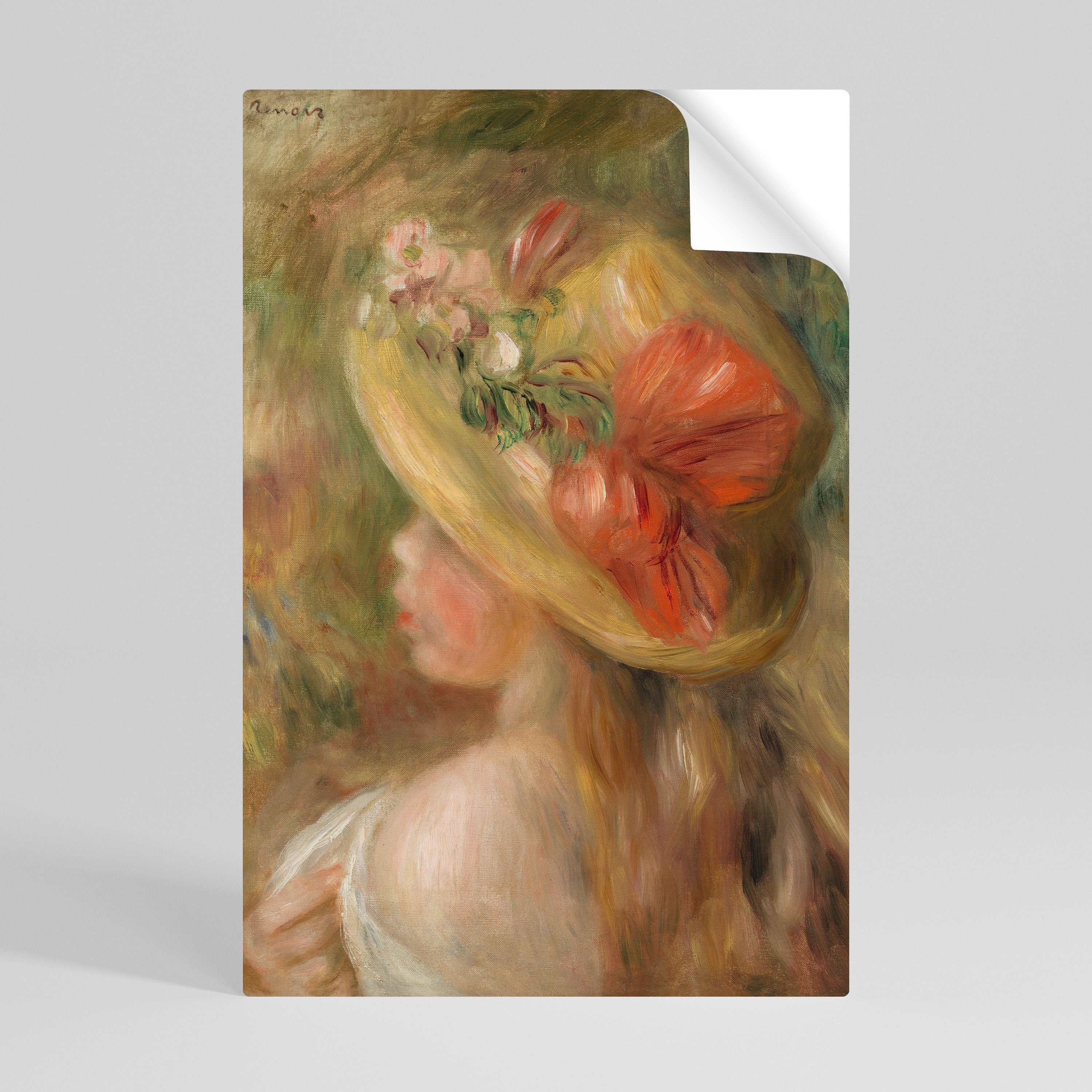 Affiche verticale autocollante « Chapeau de pétales »