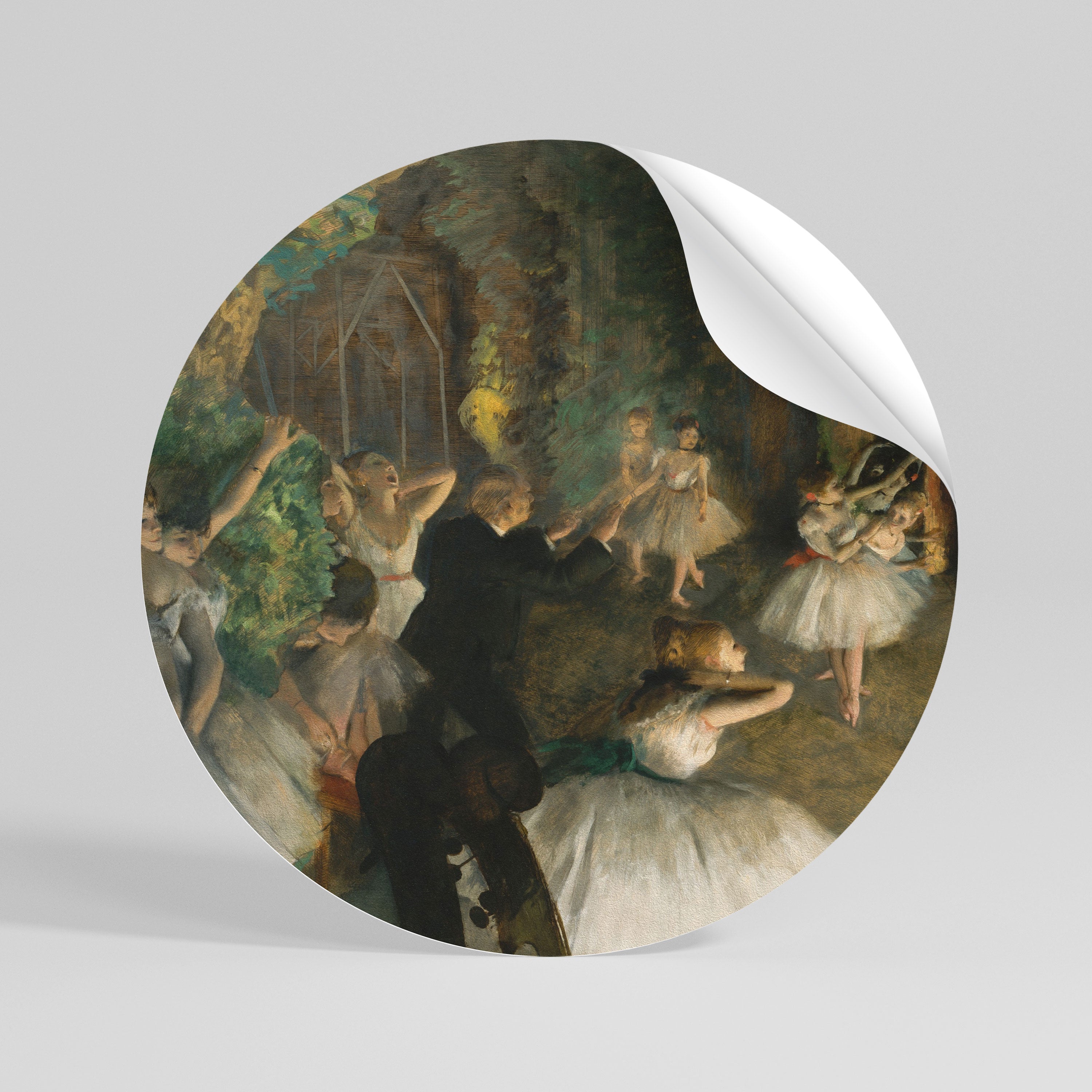 MYSTICAL BALLET REHEARSAL Peel and Stick Round Sticker