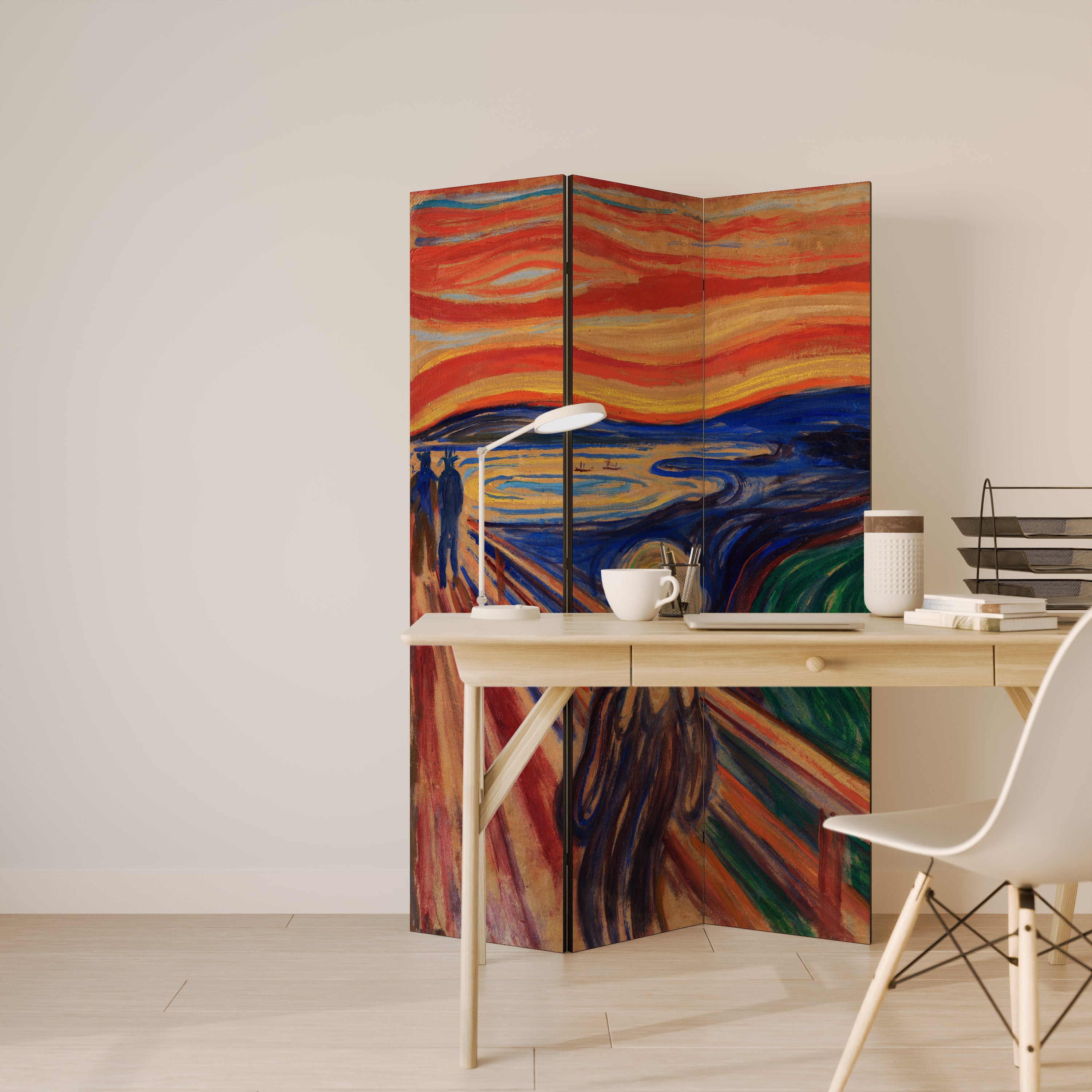 Séparateur de pièce décoratif à 3 panneaux THE SCREAM
