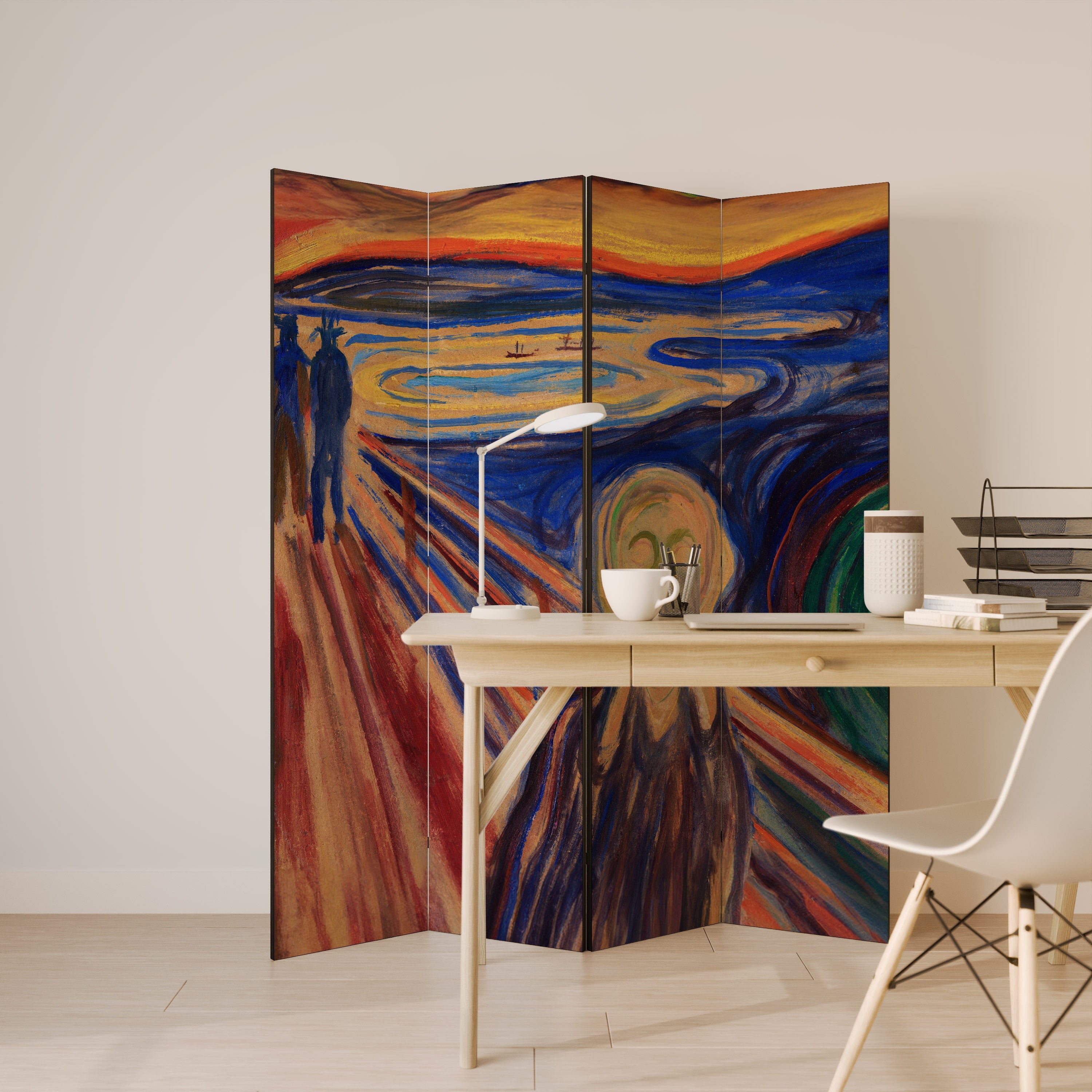 THE SCREAM Decorative 4-Panel Room Divider
