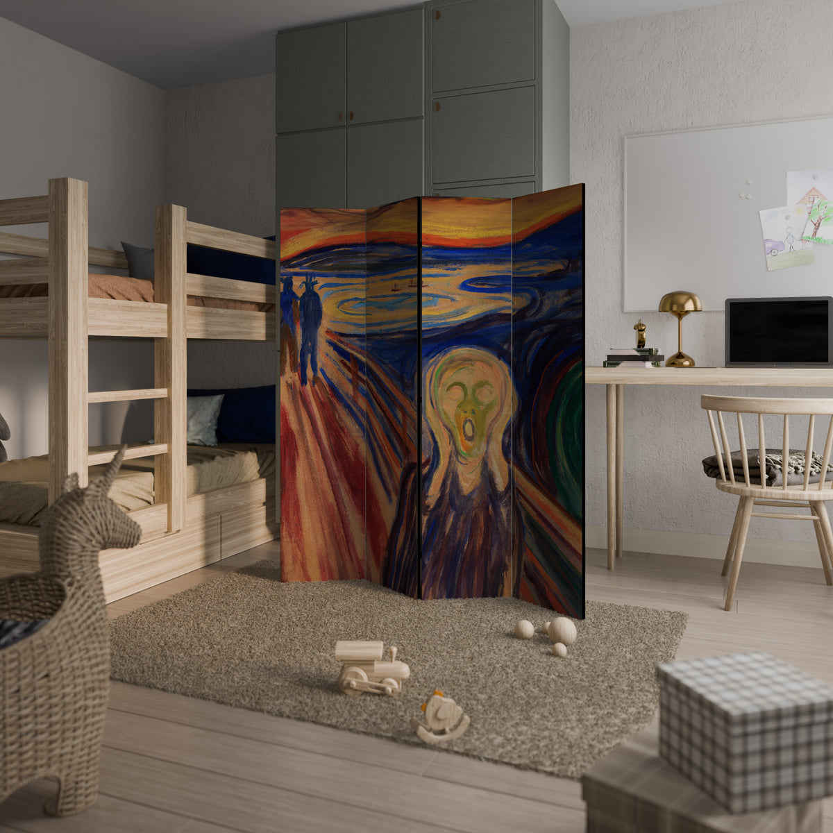 THE SCREAM 4-Panel Room Divider