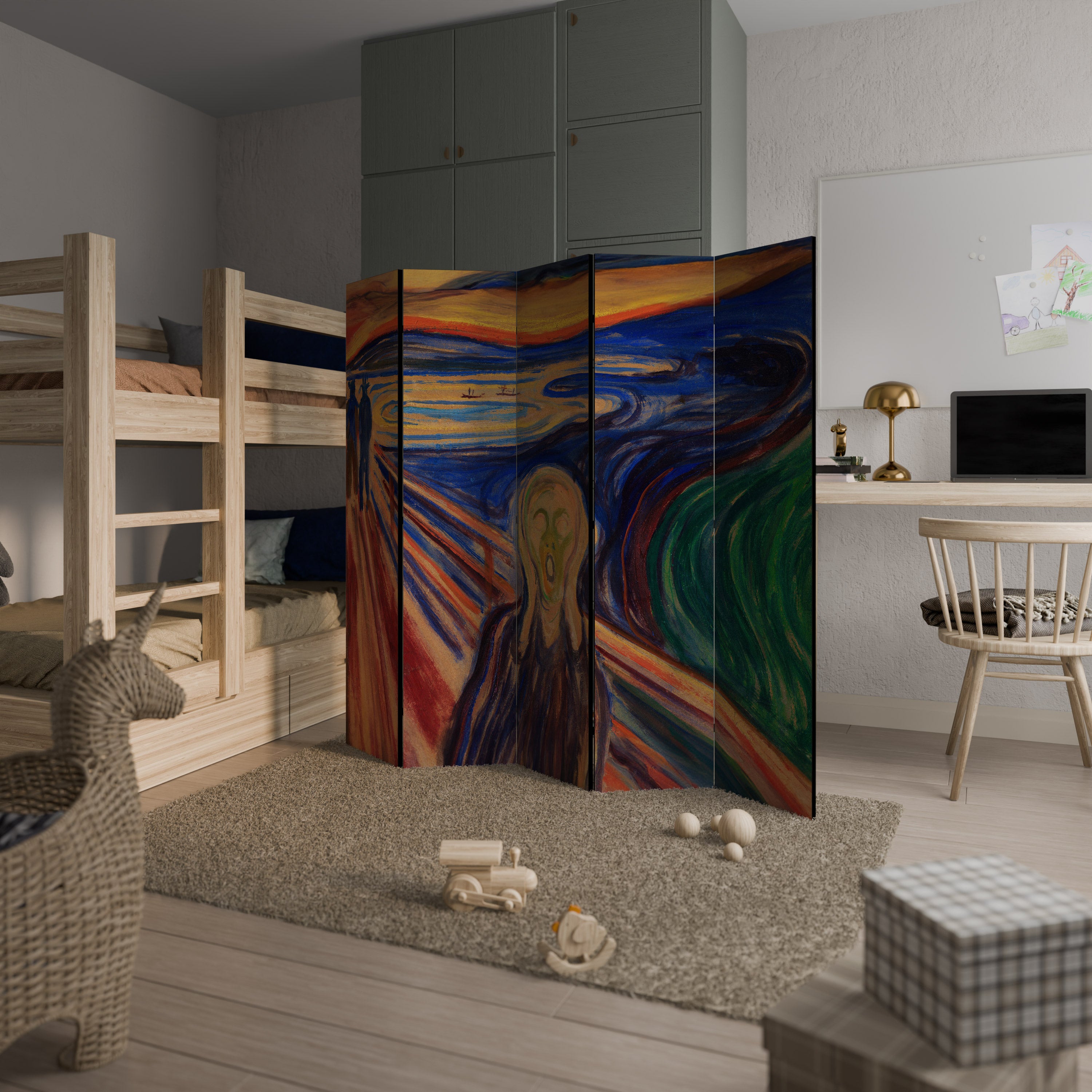 THE SCREAM 5-Panel Room Divider
