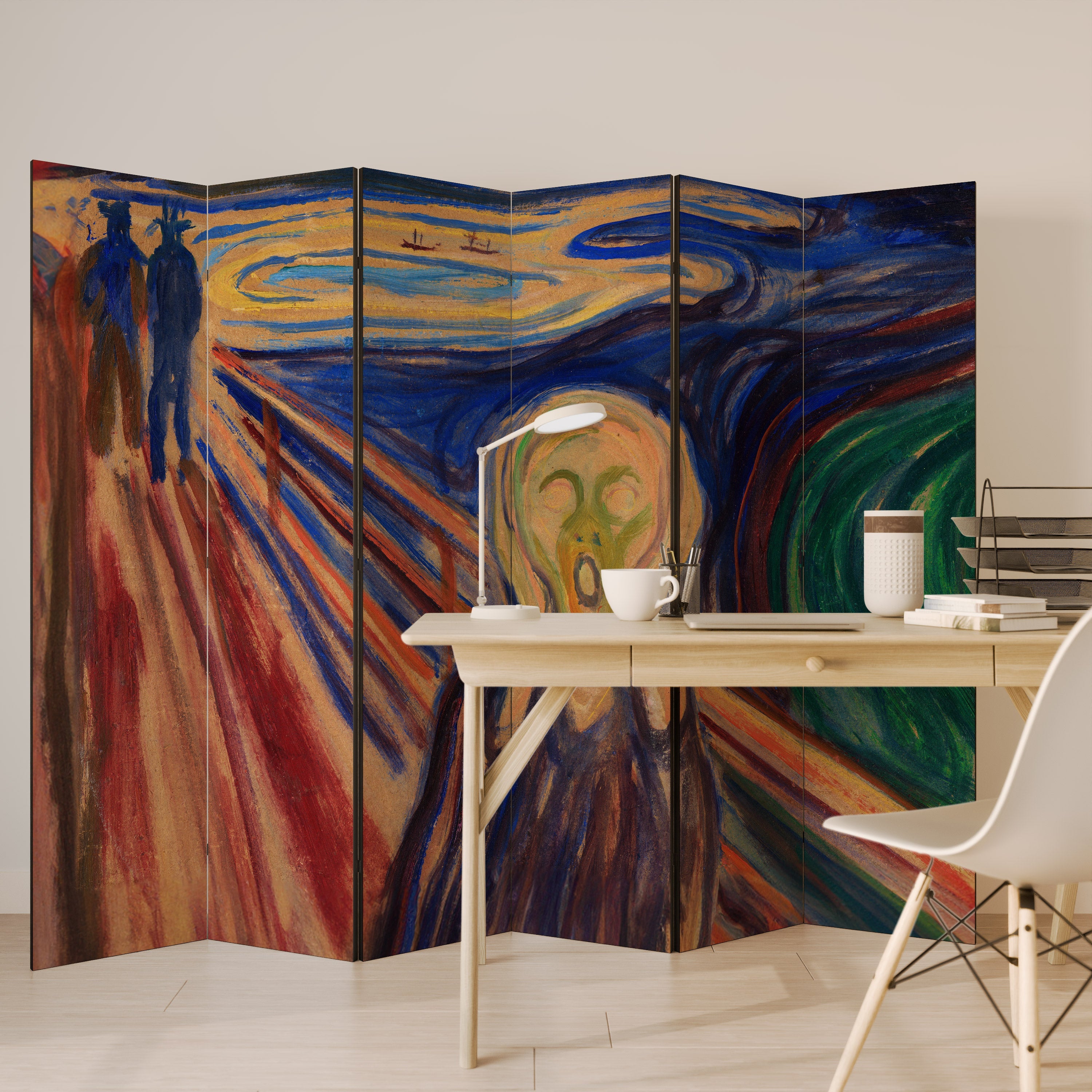 THE SCREAM Decorative 6-Panel Room Divider