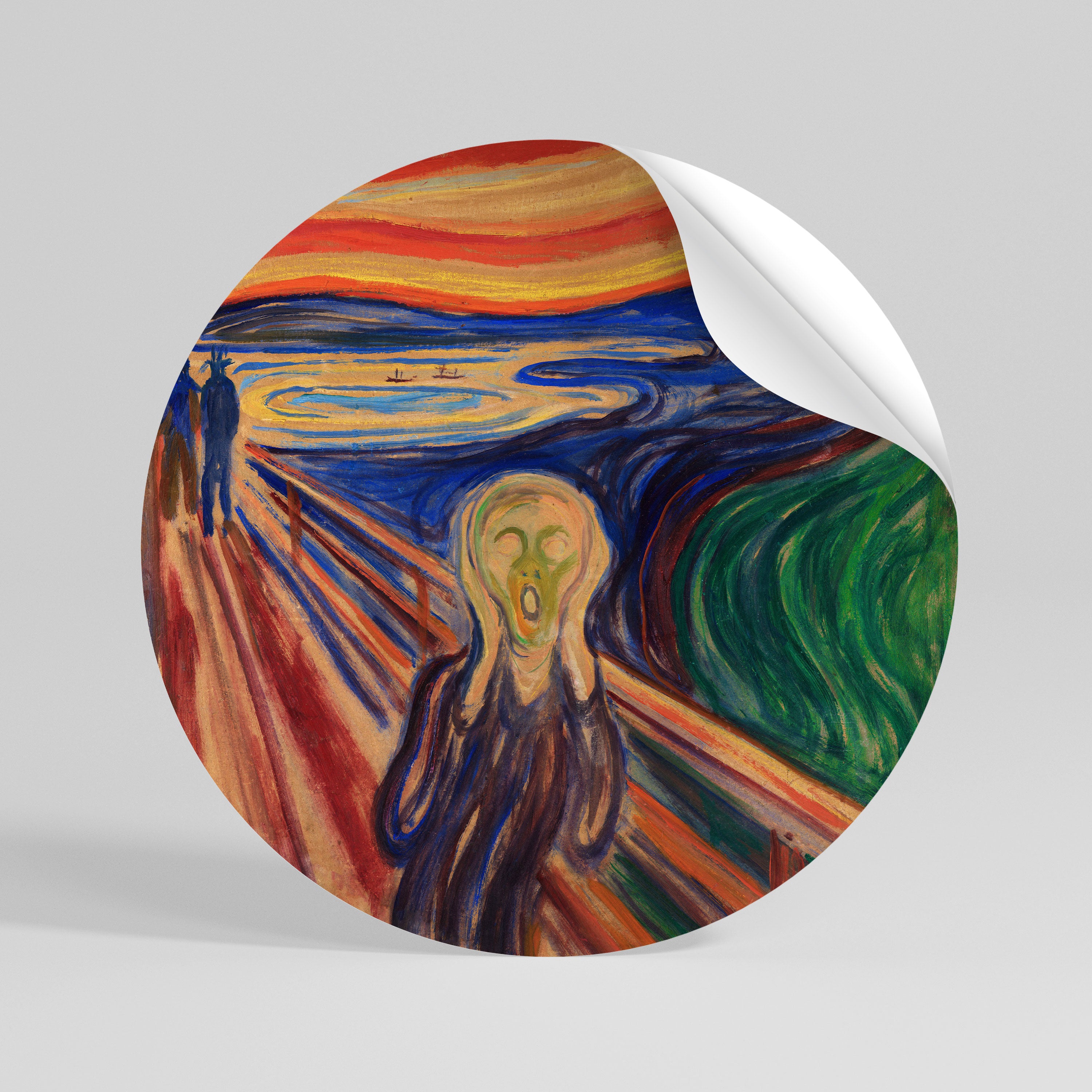 THE SCREAM Peel and Stick Round Sticker