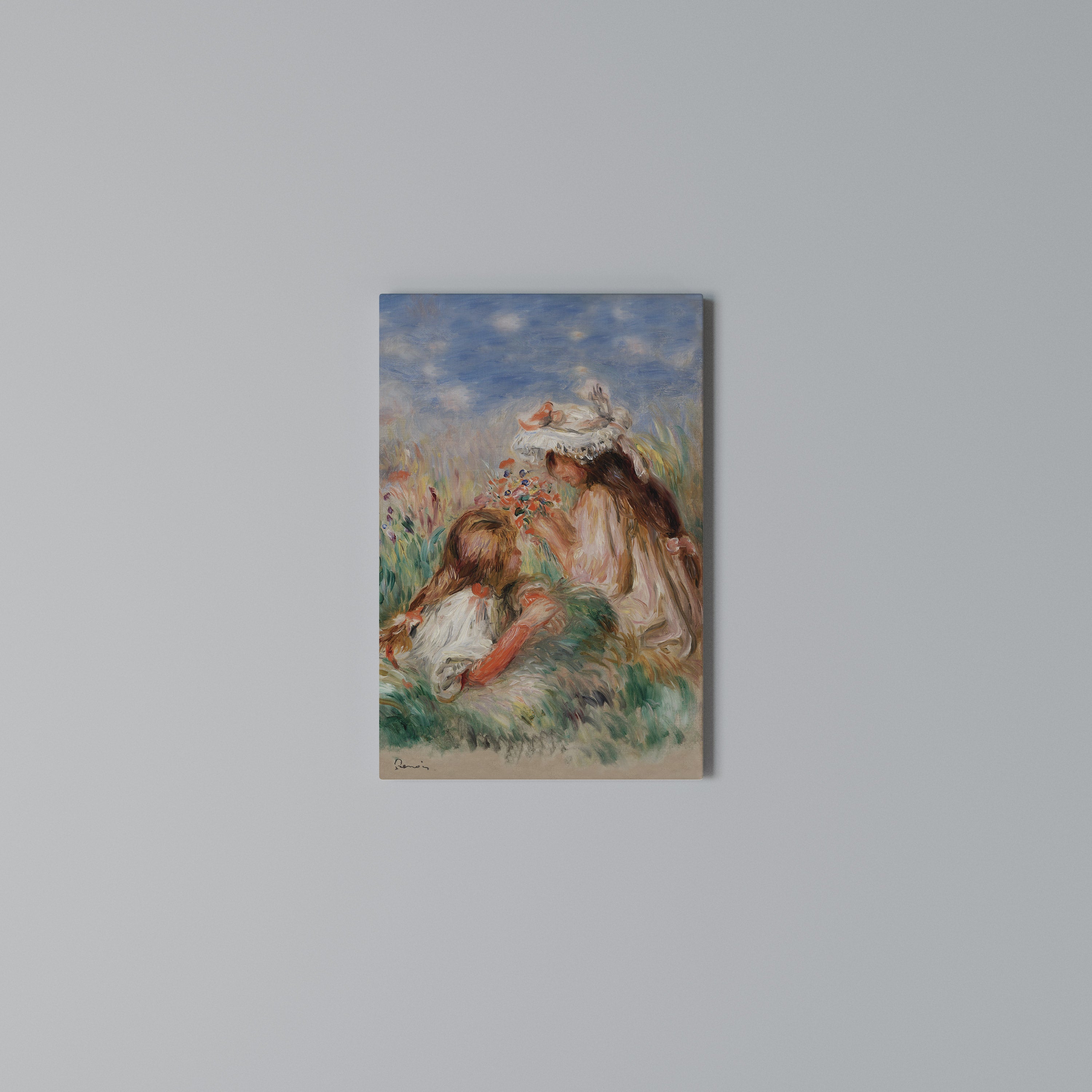 GIRLS IN THE GRASS Vertical Canvas Print