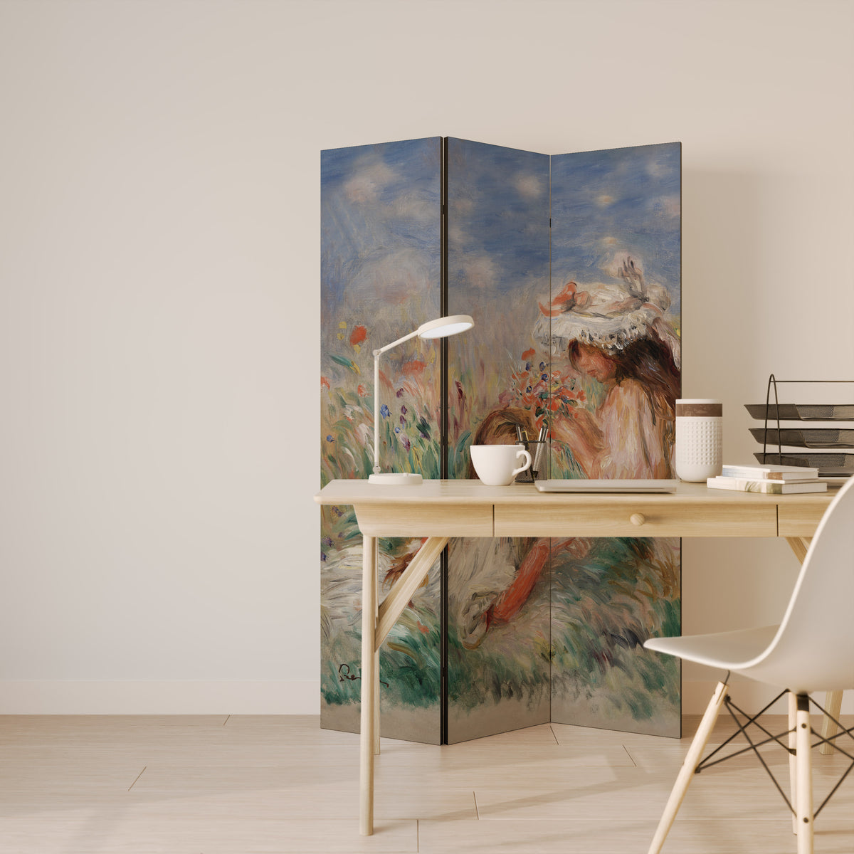 GIRLS IN THE GRASS 3-Panel Room Divider