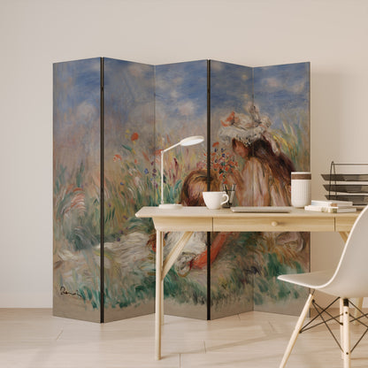GIRLS IN THE GRASS 5-Panel Room Divider