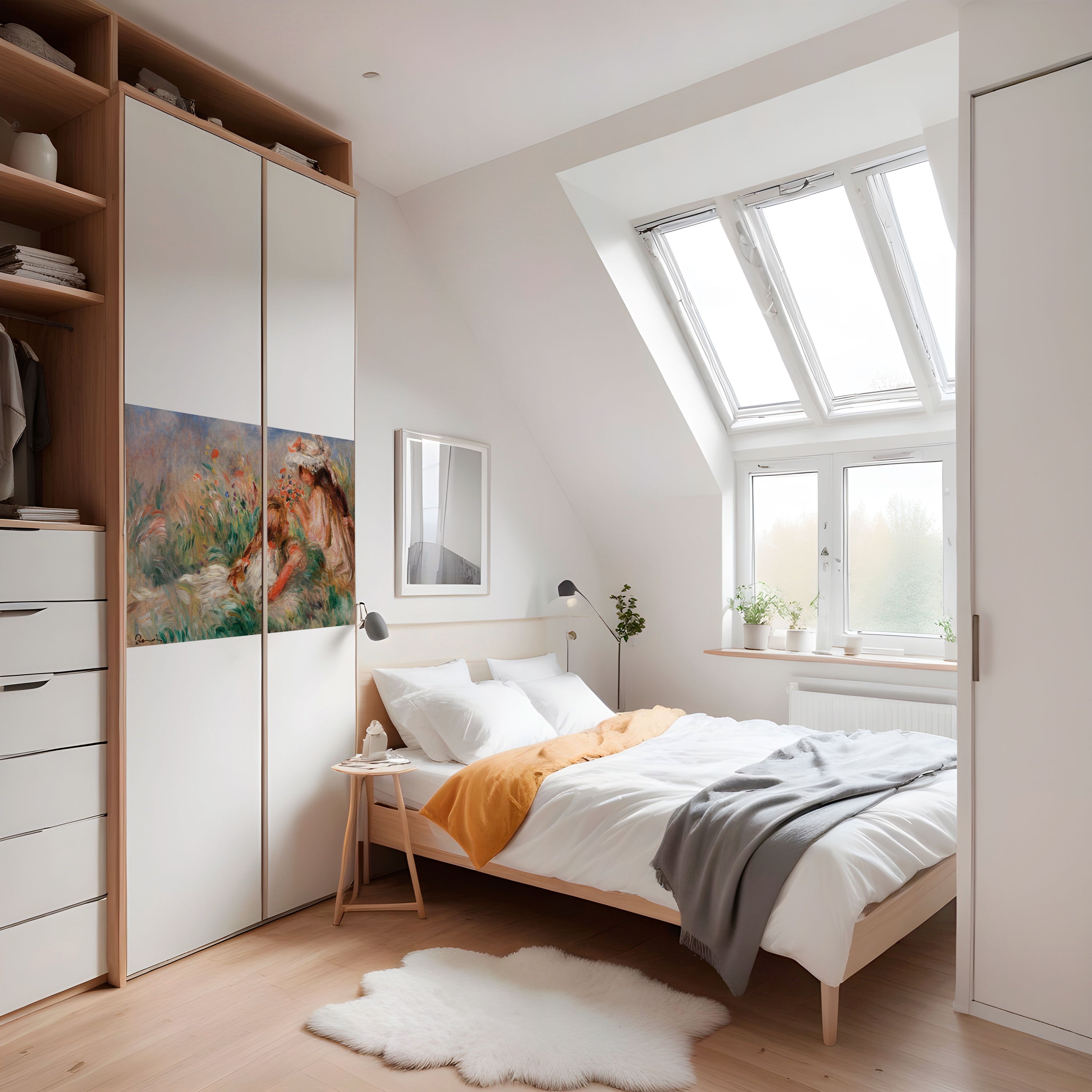 Affiche horizontale autocollante « FILLES DANS L'HERBE »