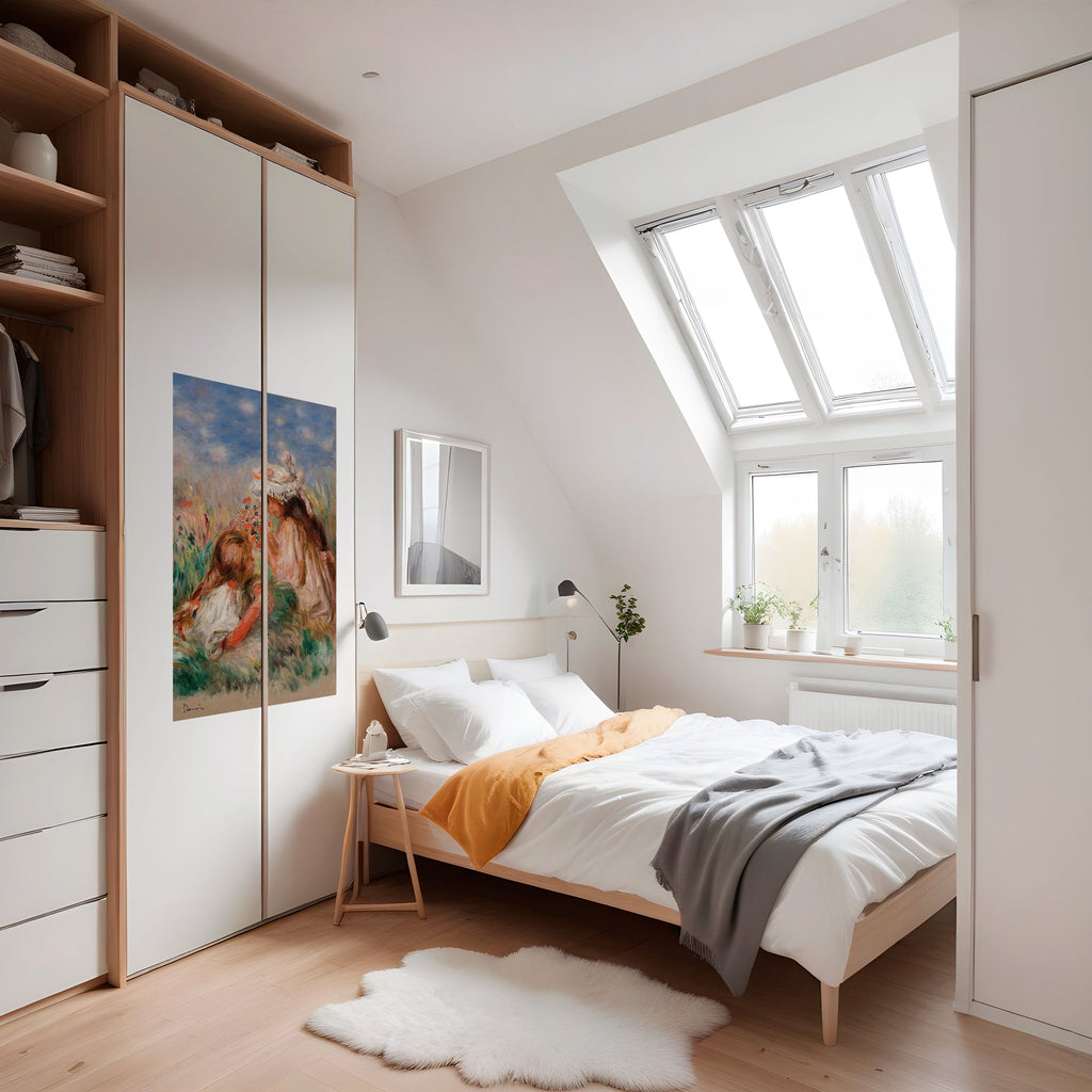 Affiche verticale autocollante « FILLES DANS L'HERBE »