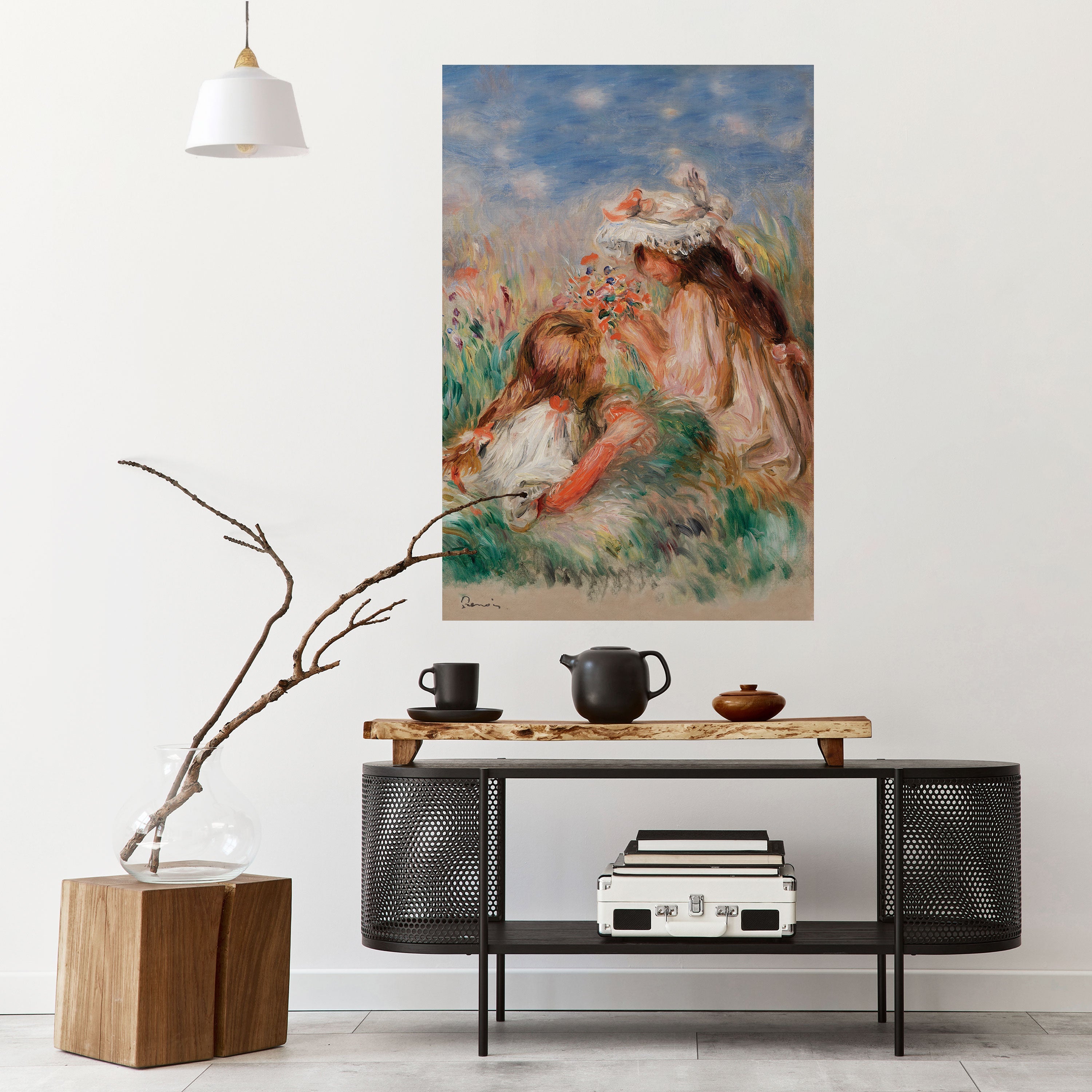 Affiche verticale autocollante « FILLES DANS L'HERBE »