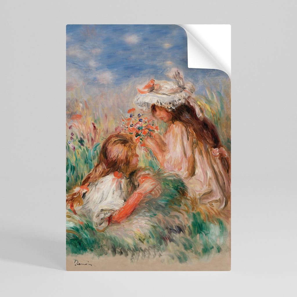 Affiche verticale autocollante « FILLES DANS L'HERBE »