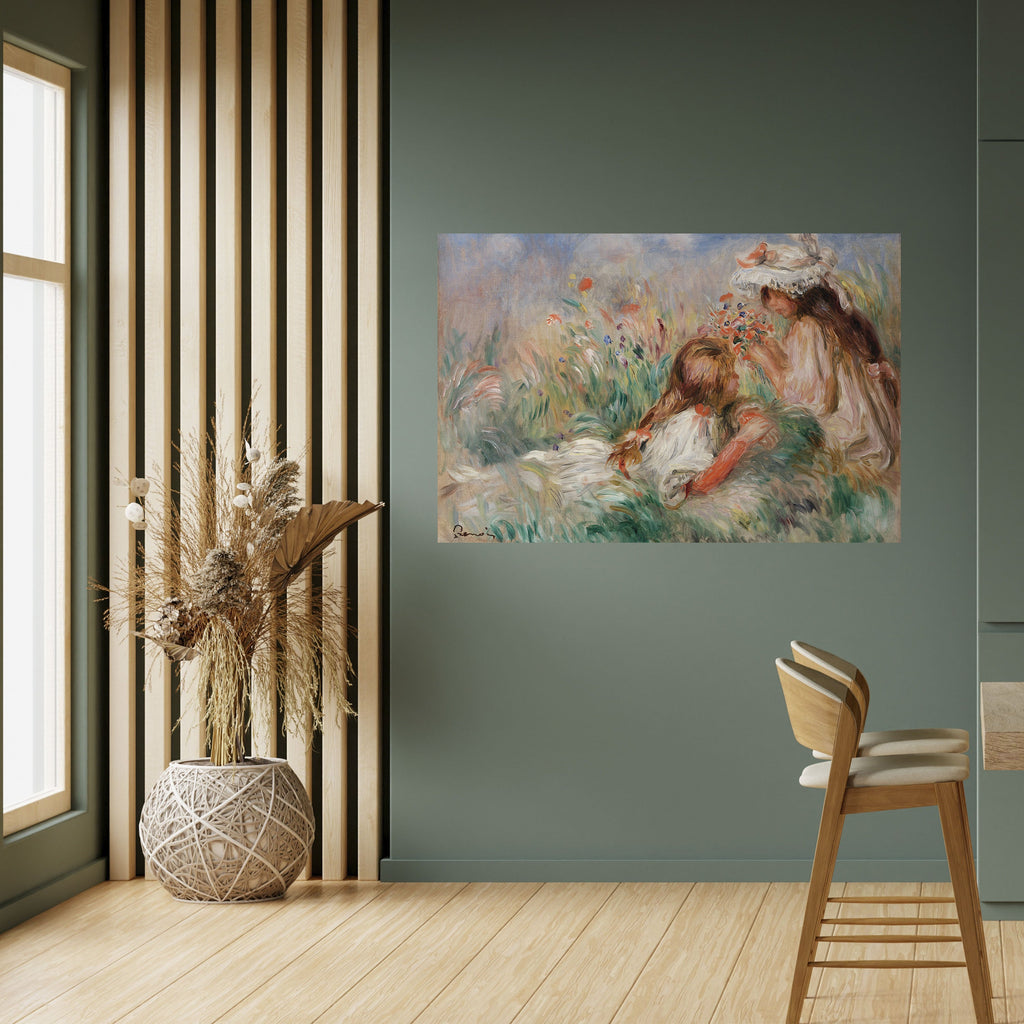 Affiche horizontale autocollante « FILLES DANS L'HERBE »