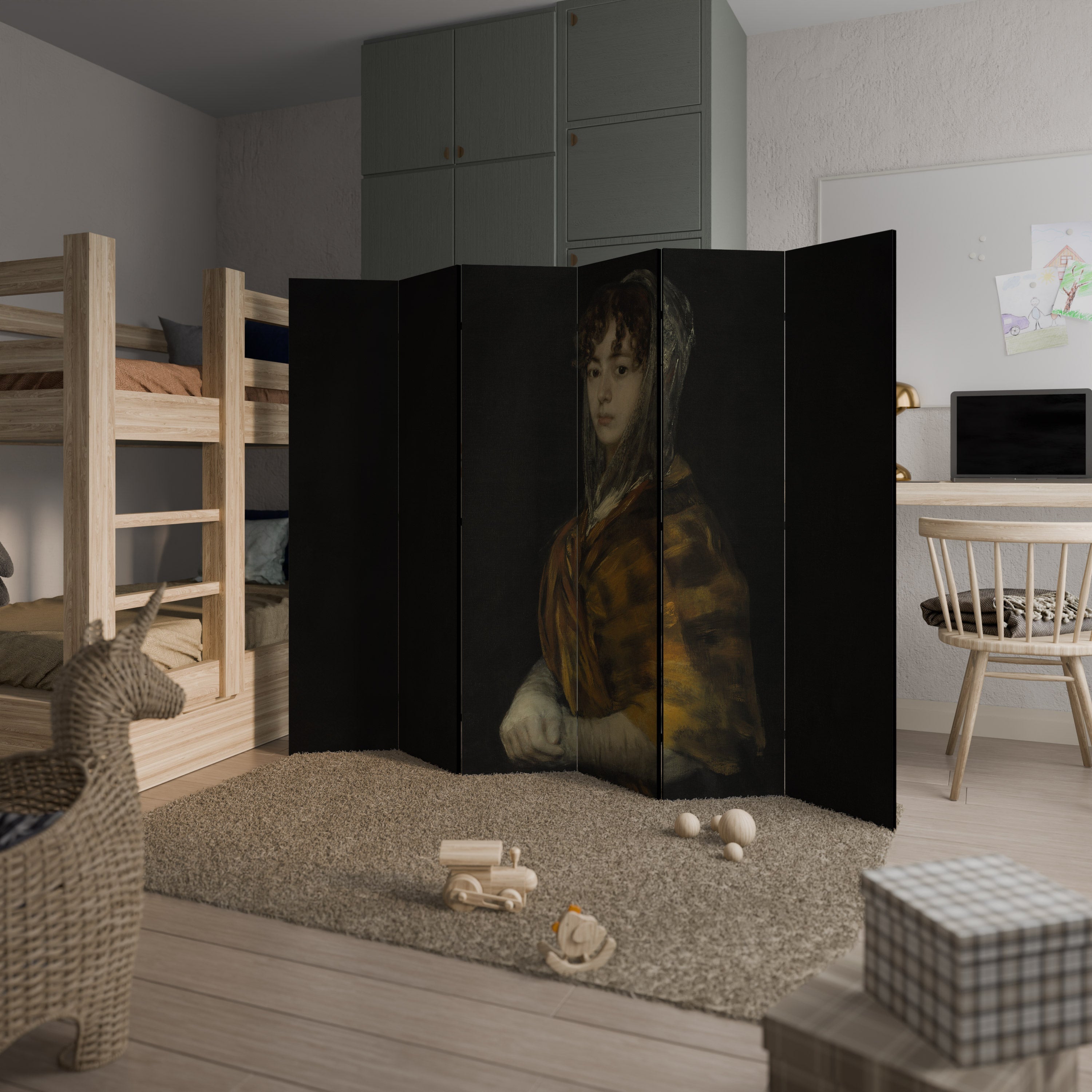 WHISPERS OF HISTORY Decorative 6-Panel Room Divider