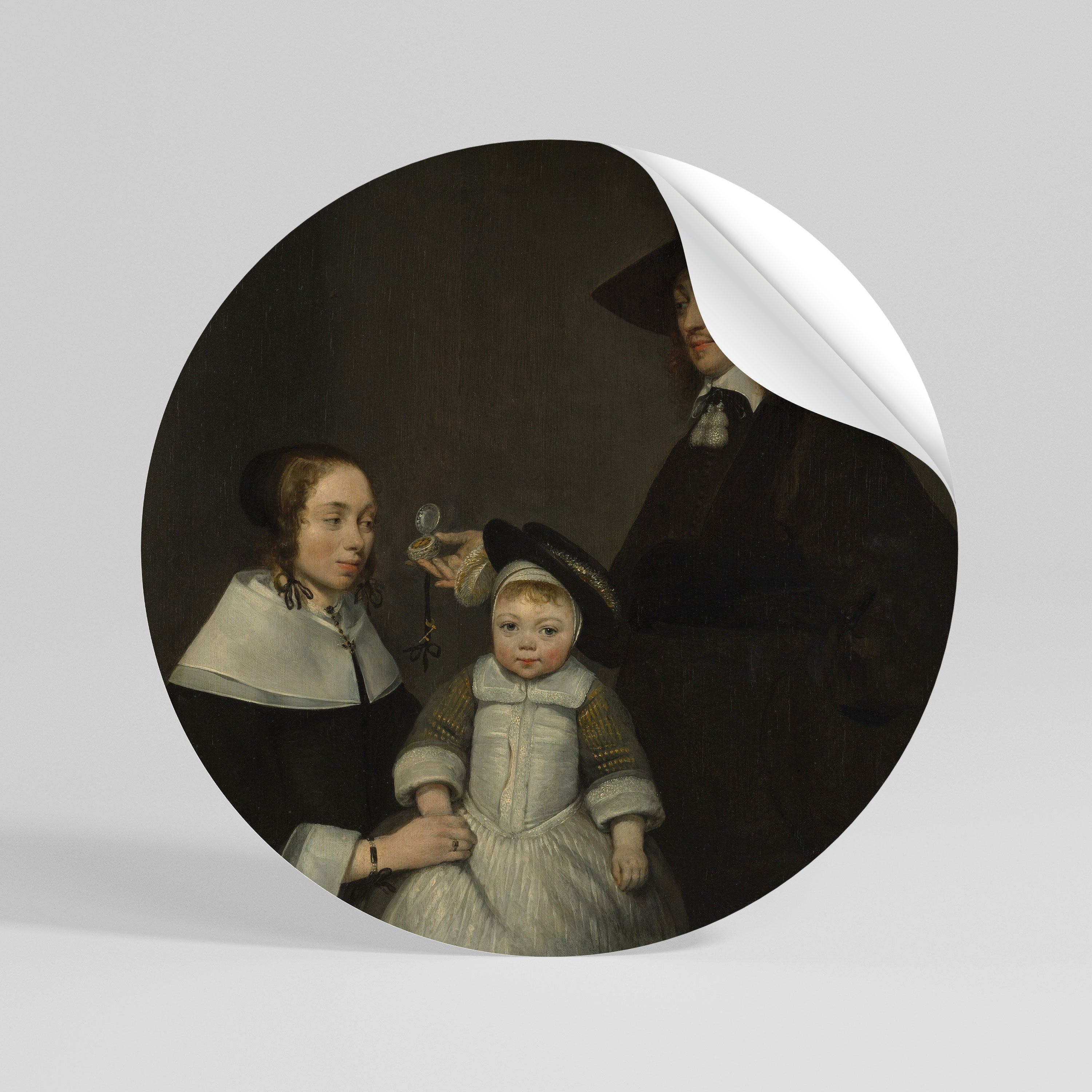 CHERISHED MOMENTS EMBRACED Peel and Stick Round Sticker