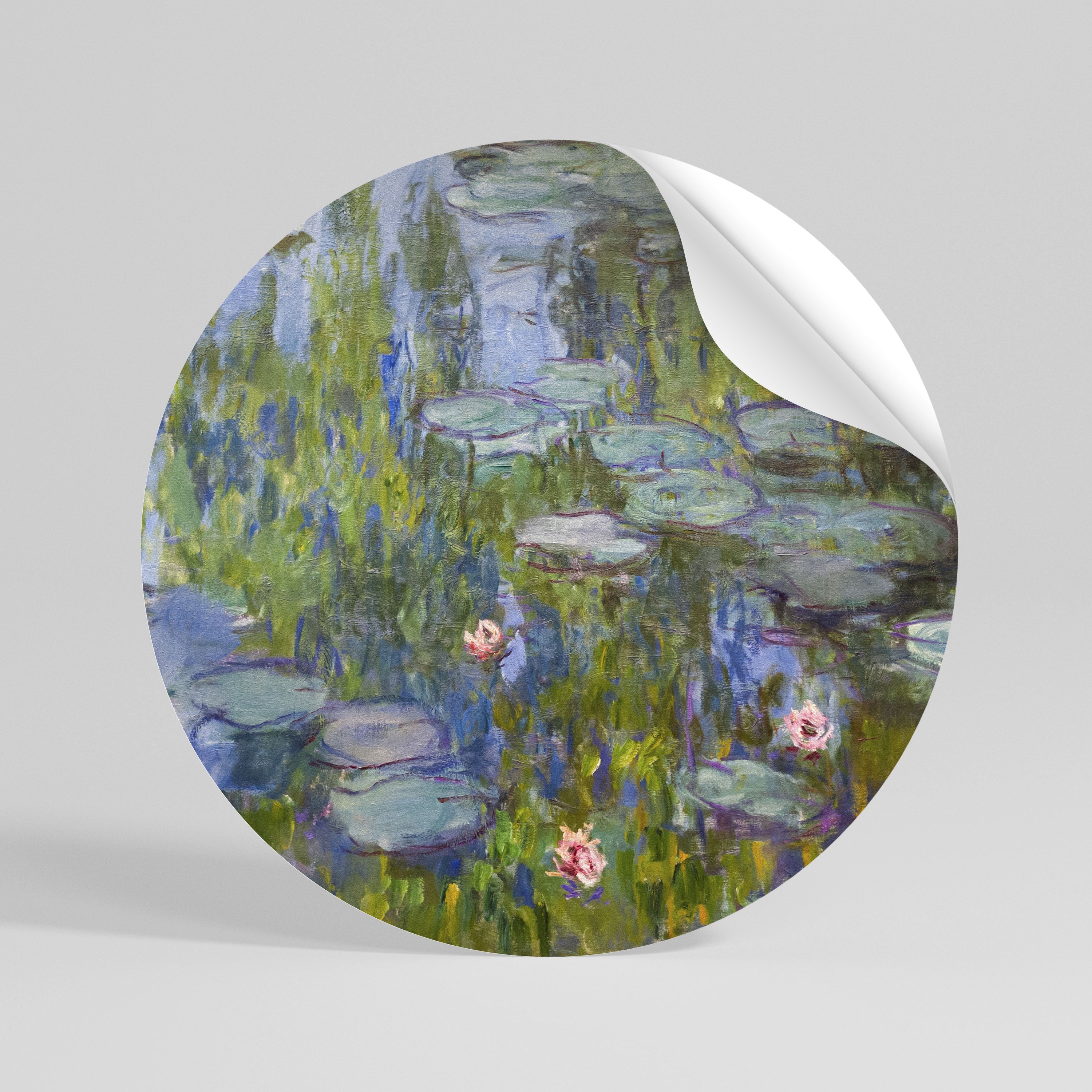 WATER LILIES Peel and Stick Round Sticker