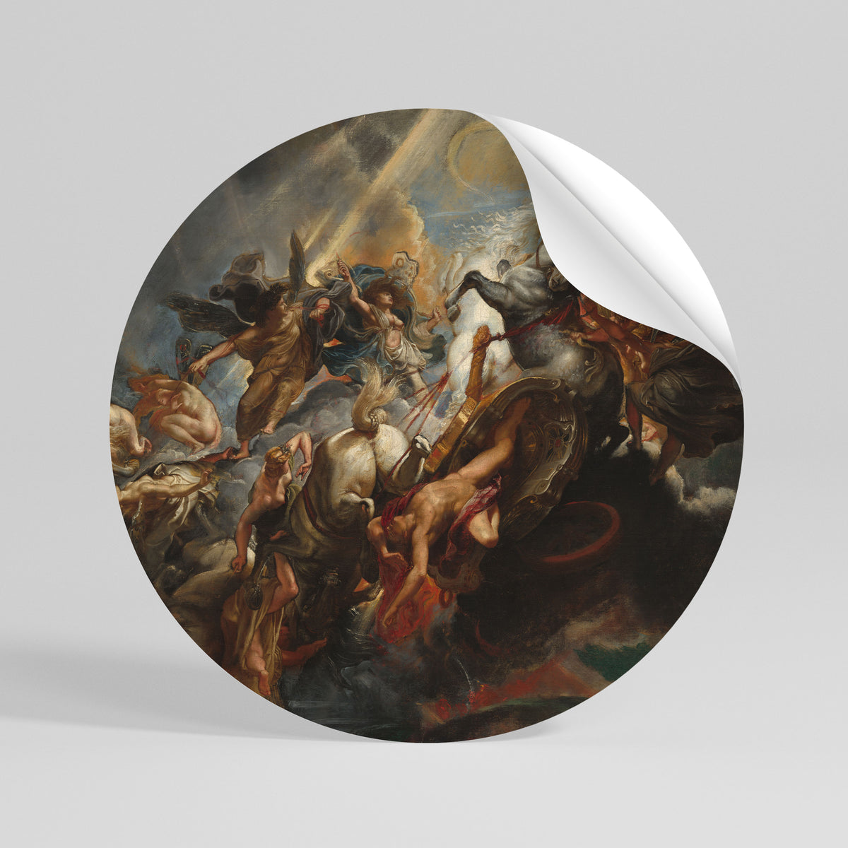 FURY IN MOTION Peel and Stick Round Sticker