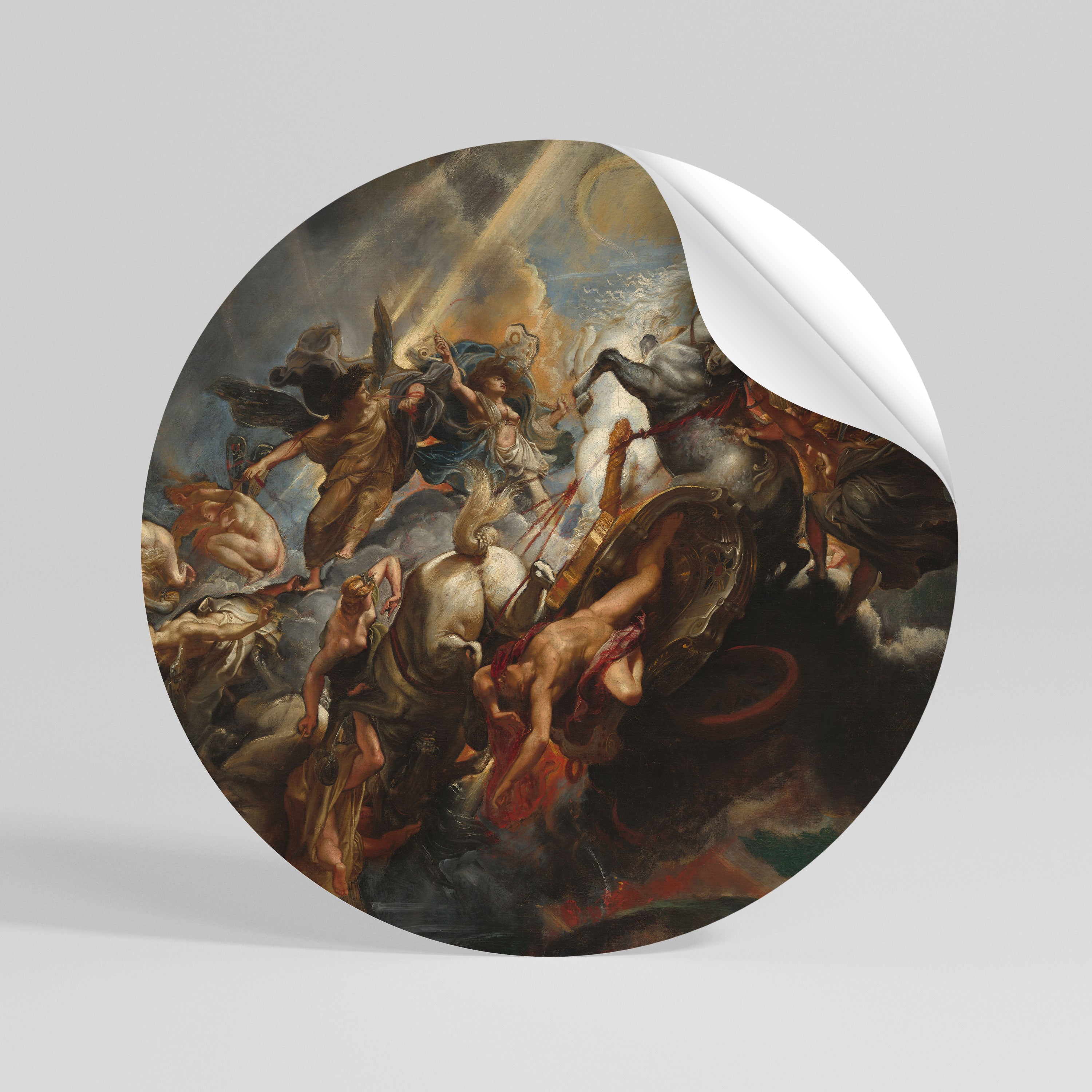 FURY IN MOTION Peel and Stick Round Sticker