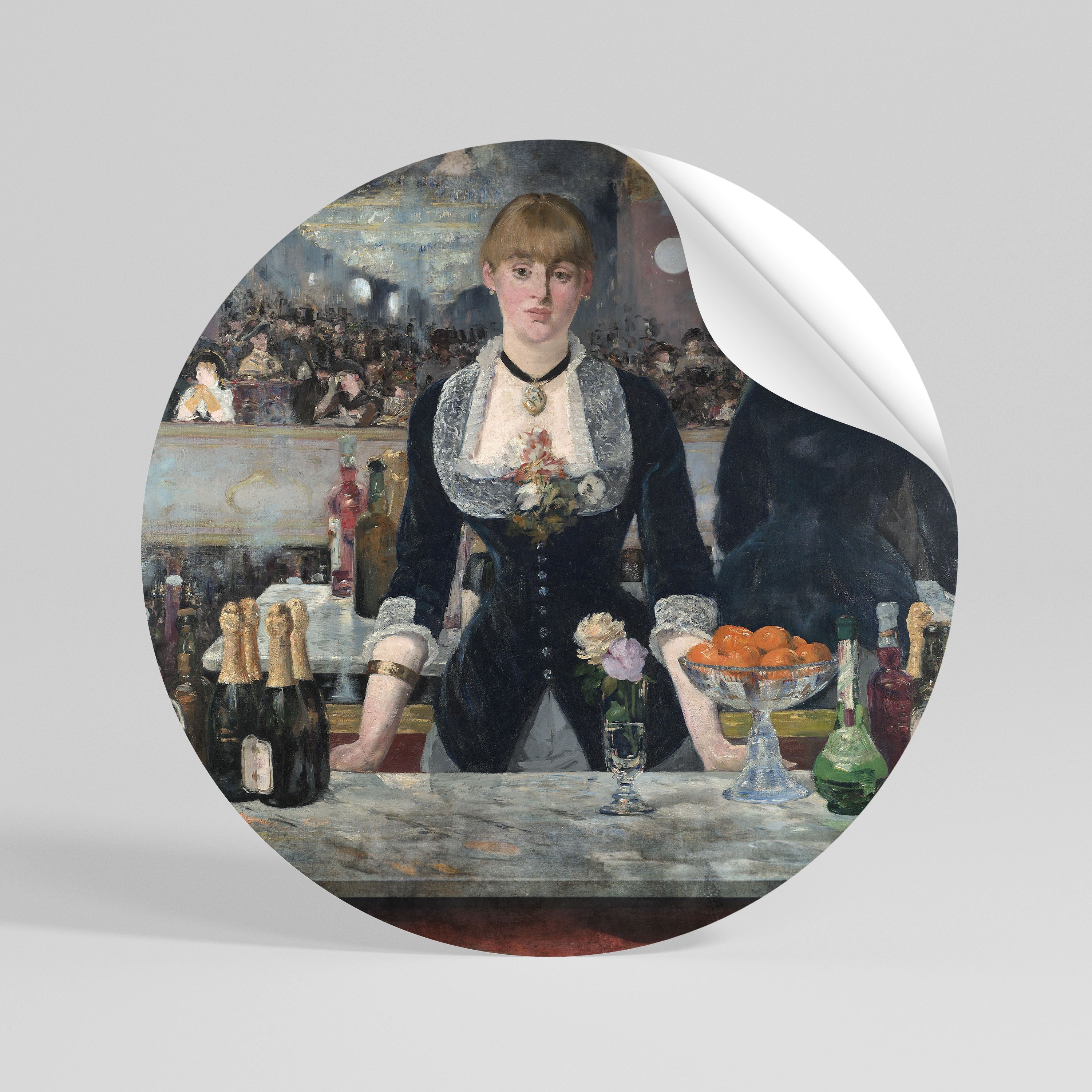 SHADOWS AT THE BAR Peel and Stick Round Sticker