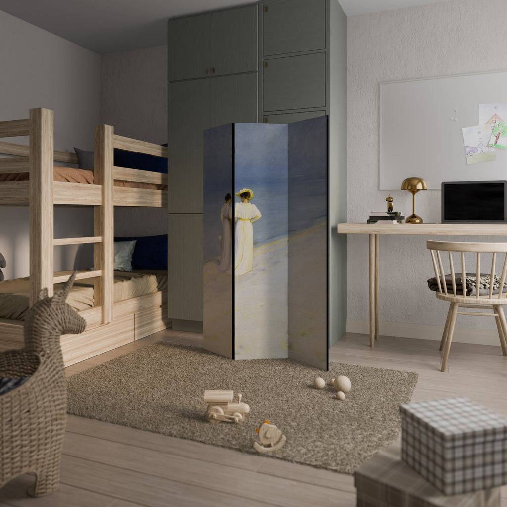 SOIRÉE D'ÉTÉ SUR LA PLAGE DE SKAGENS Paravent décoratif à 3 panneaux