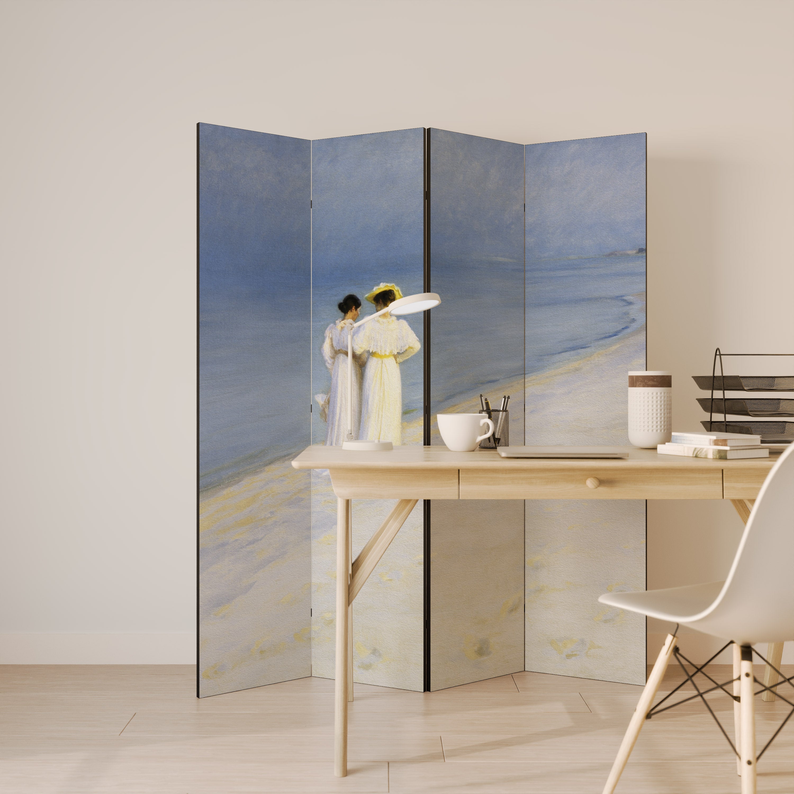 SUMMER EVENING ON SKAGEN'S BEACH Decorative 4-Panel Room Divider