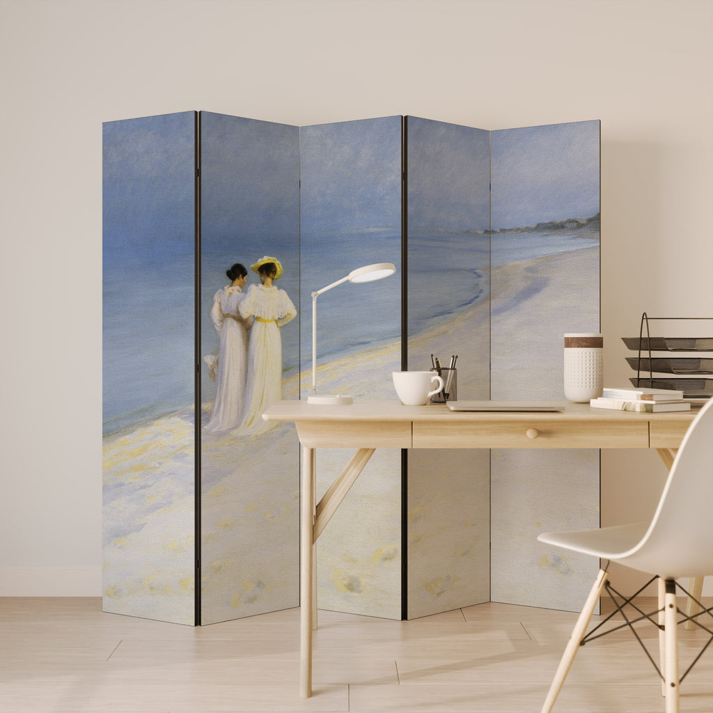 SUMMER EVENING ON SKAGEN'S BEACH Decorative 5-Panel Room Divider