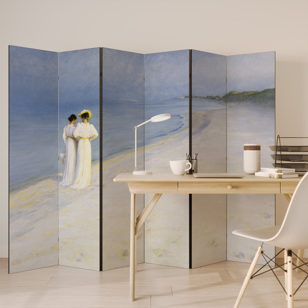 SUMMER EVENING ON SKAGEN'S BEACH Decorative 6-Panel Room Divider