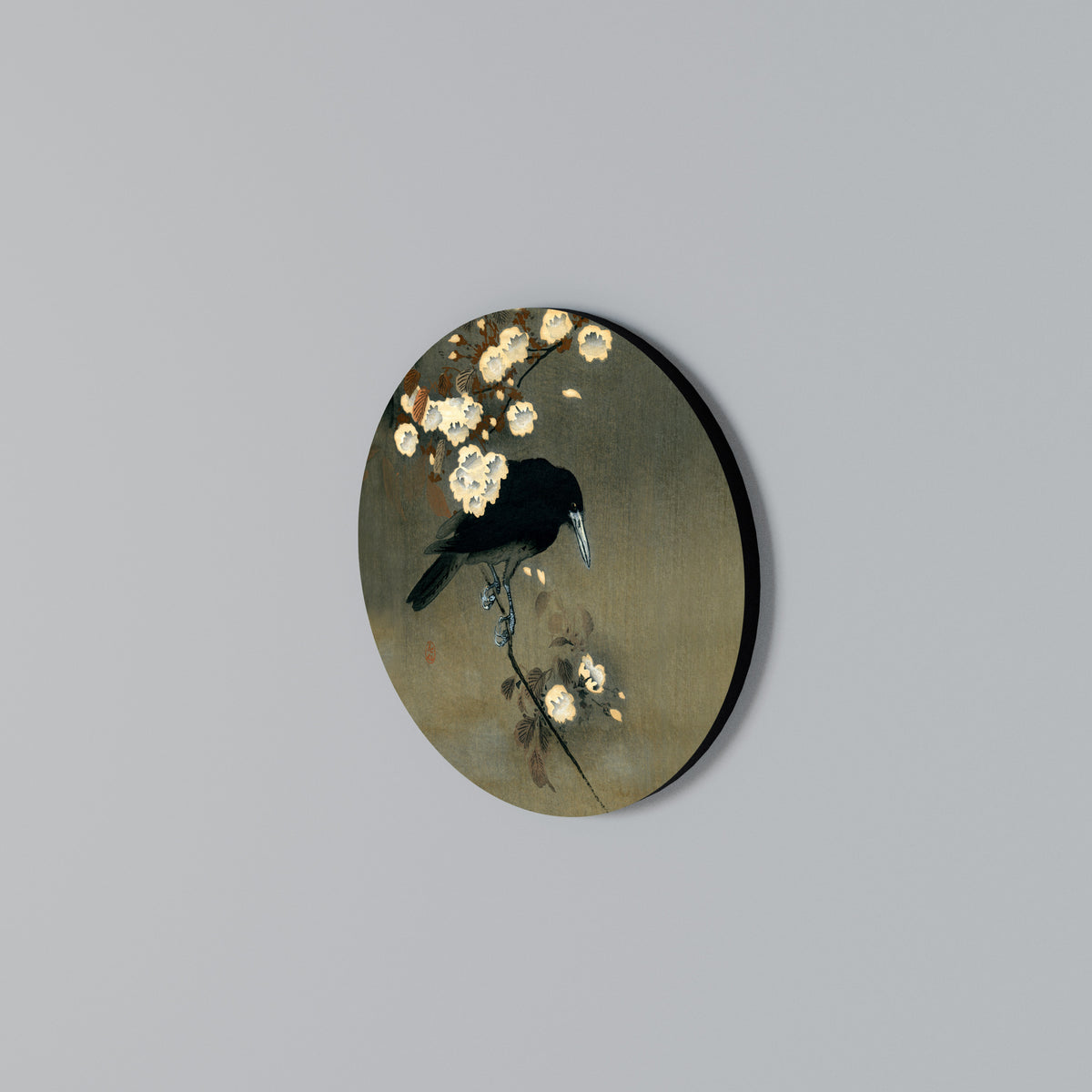 PETALS AND CROWS Round Wall Art