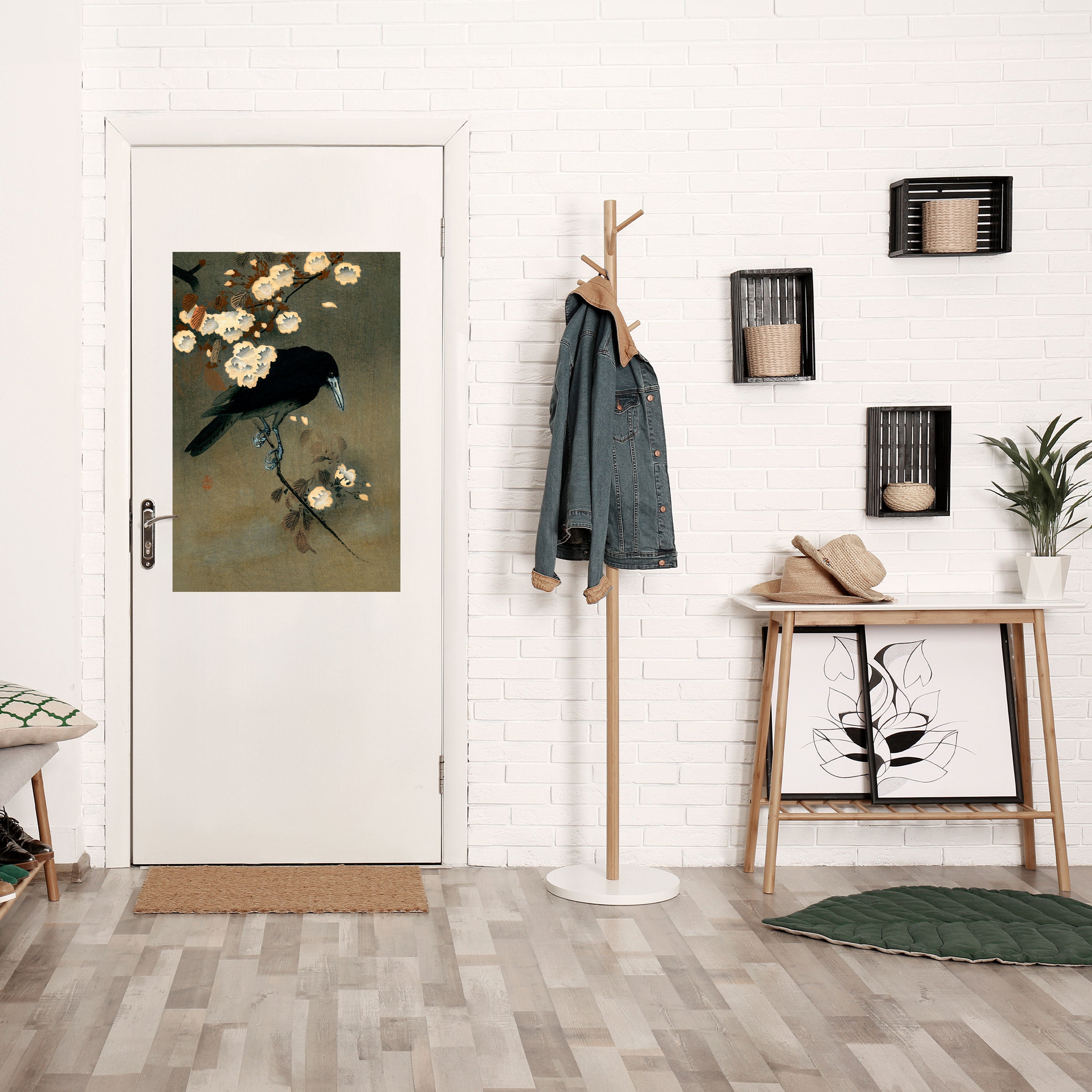 Affiche verticale autocollante « PÉTALES ET CORBEAUX »