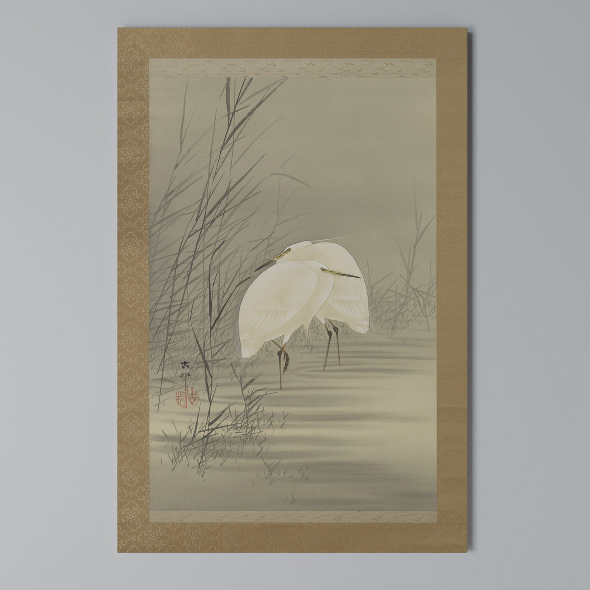 ZILVERREIGERS IN MOERAS Vertical Canvas Print