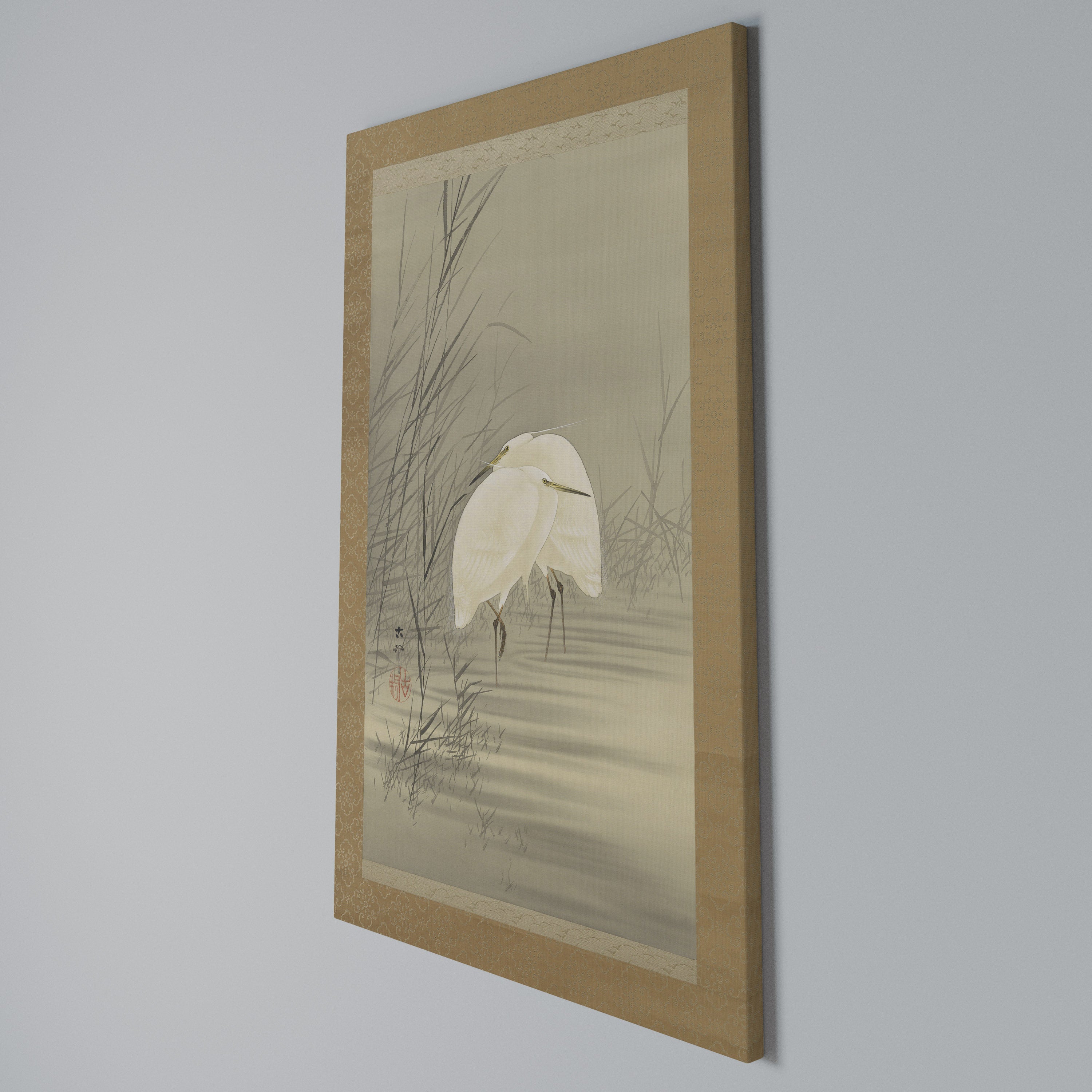 ZILVERREIGERS IN MOERAS Vertical Canvas Print