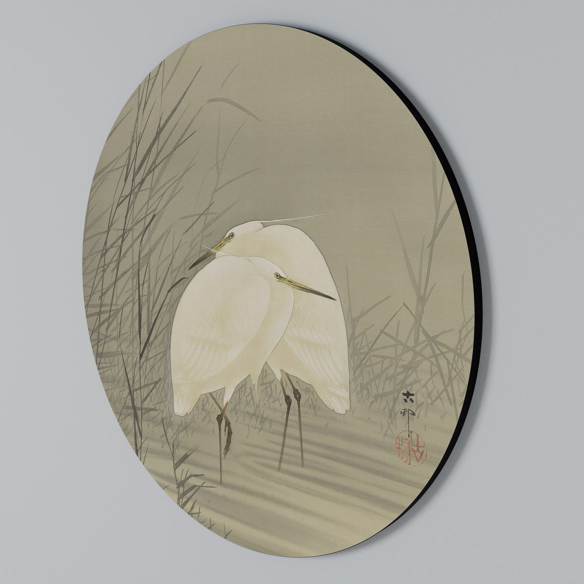 ZILVERREIGERS IN MOERAS Round Wall Art